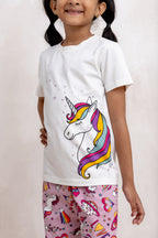 SHINING UNICORN- GIRLS SHORT SLEEVE PANT SET