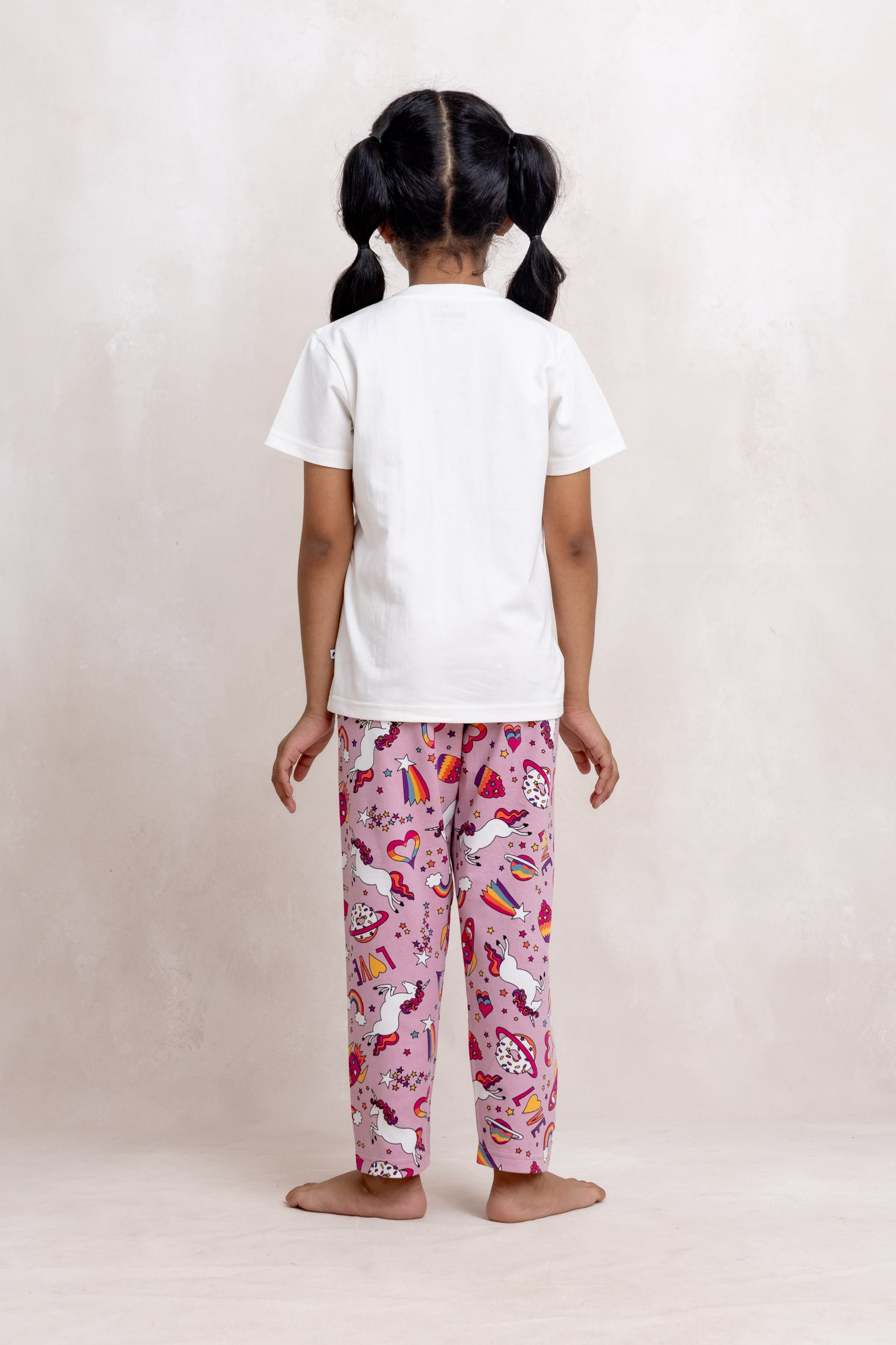 SHINING UNICORN- GIRLS SHORT SLEEVE PANT SET