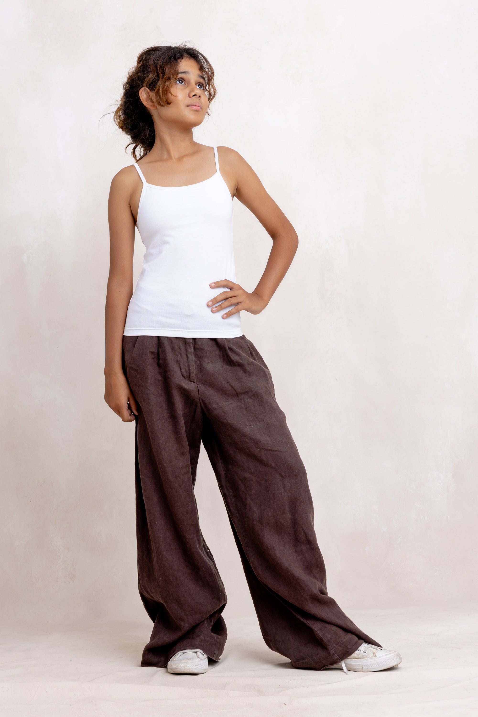 WHITE CAMISOLE WITH INBUILT BRA