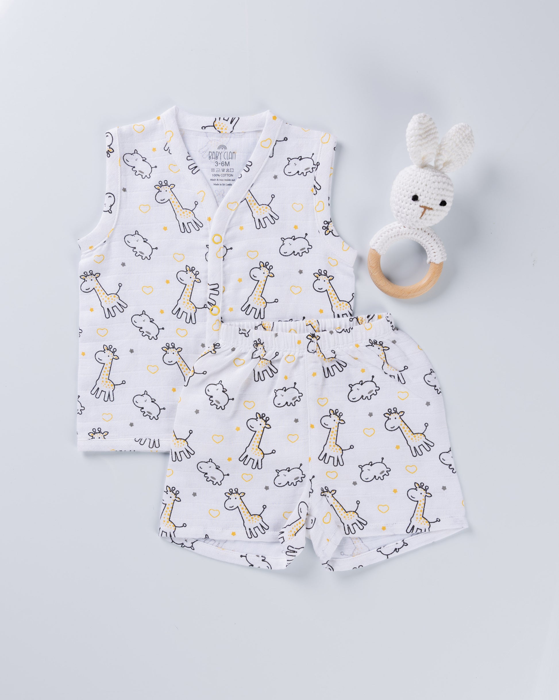SAFARI SNUGGLES MUSLIN SHORT SET