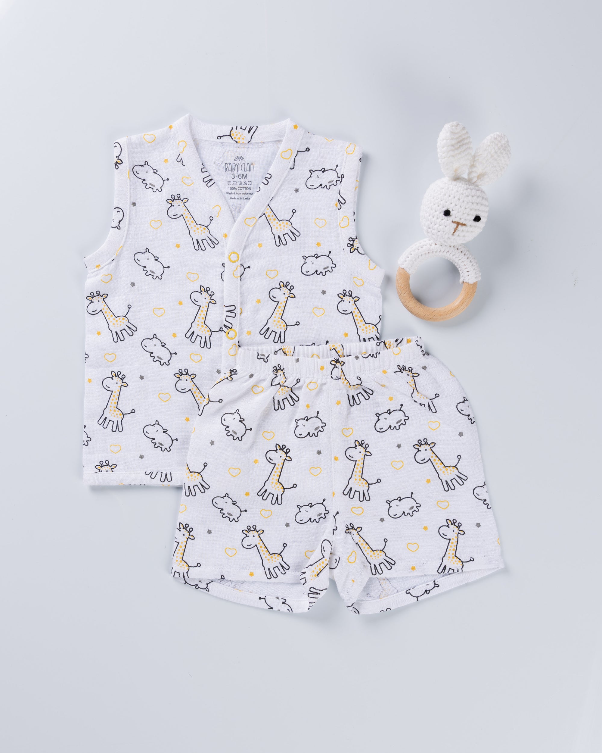 SAFARI SNUGGLES MUSLIN SHORT SET