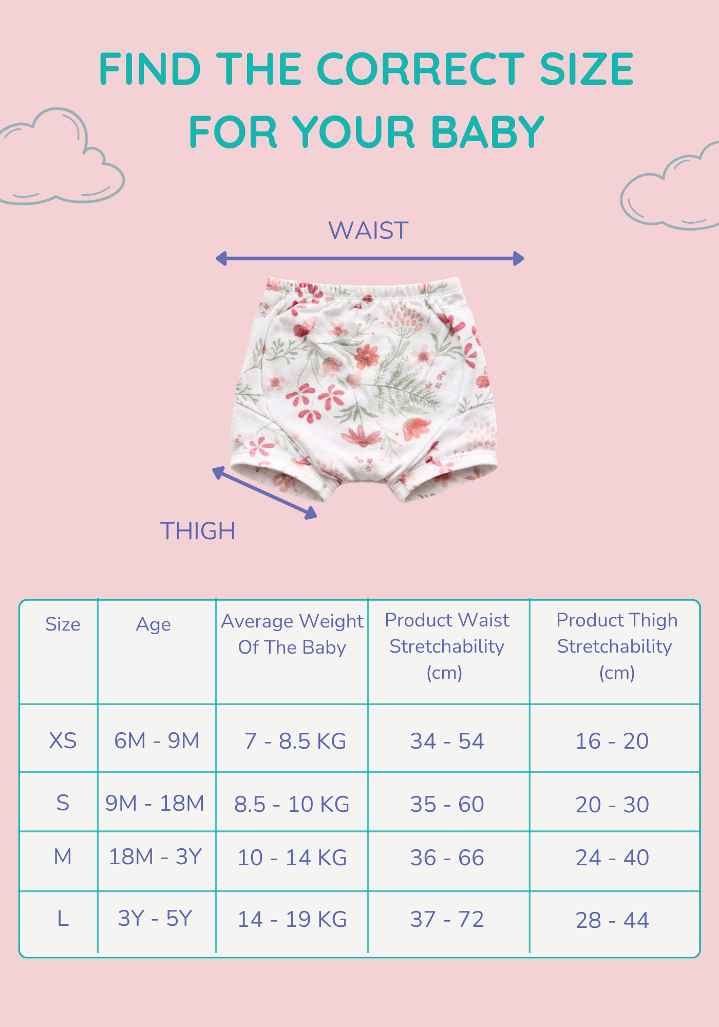 GIRLS BLOOMING POTTY TRAINING SHORT
