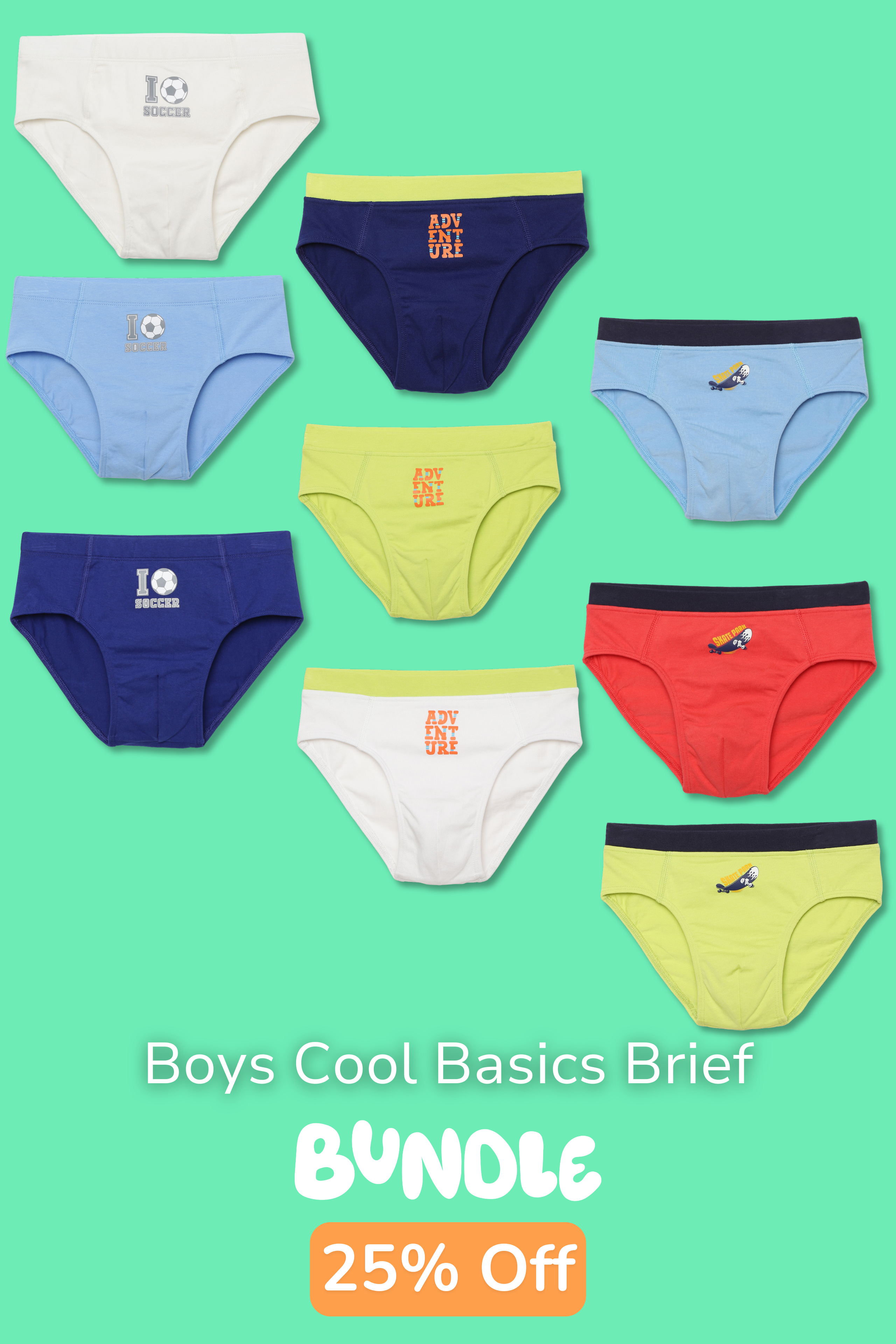 BOYS COOL BASICS BRIEF PACK