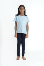 Kids Blue Leggings Pant - Cotton Elastane Jersey with Elastic Waistband (1)
