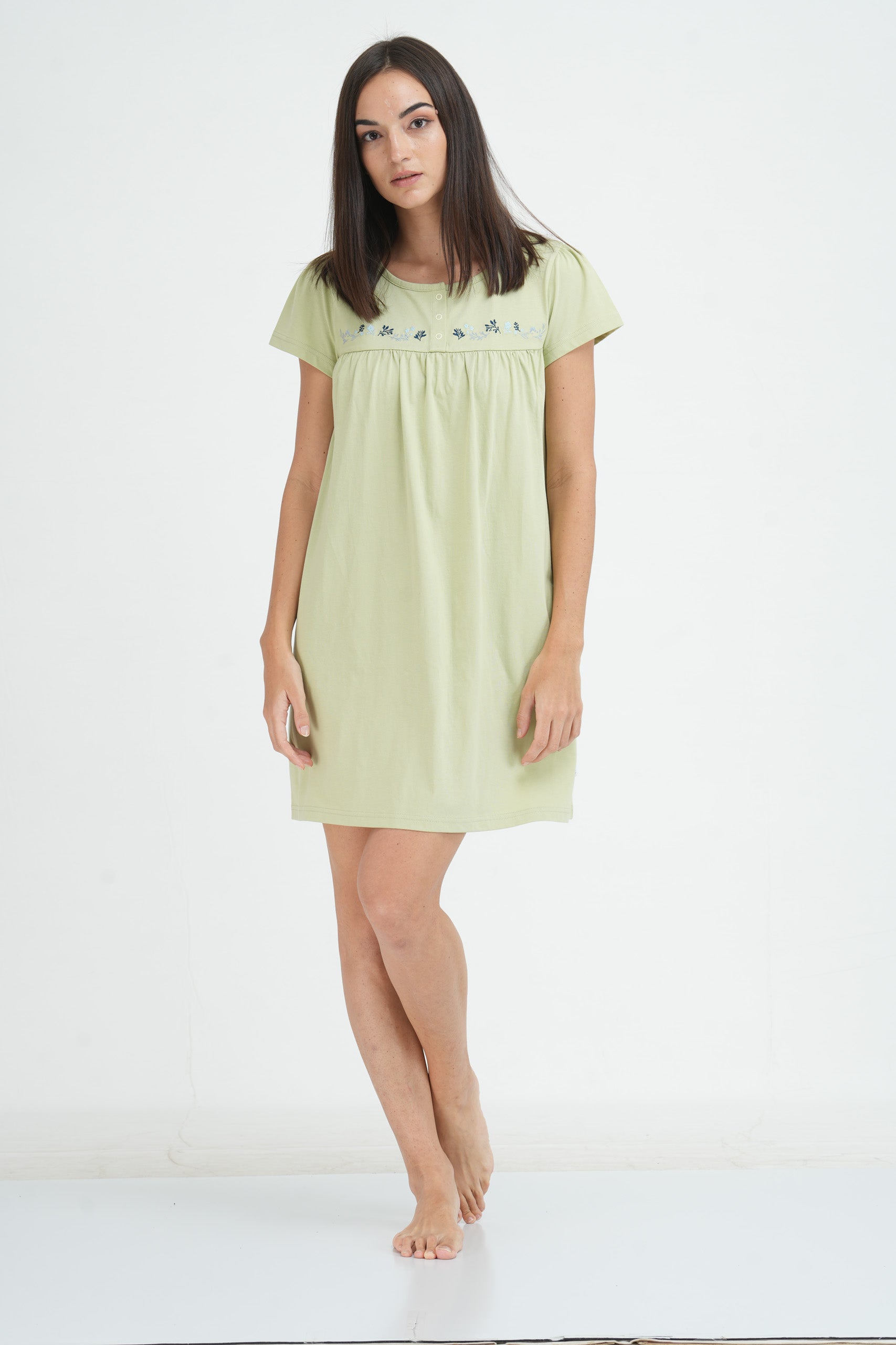 HERB GREEN,Woman wearing comfortable sleepwear pajama, Relaxing sleepwear pajama for women, Cozy and stylish women's sleepwear pajama, Soft and breathable pajama for a good night's sleep, Lounge and sleep in this comfortable women's pajama, Comfy and stylish sleepwear for women, Sleep peacefully in this cozy women's pajama set, Relax in comfort with this women's sleepwear pajama, Luxurious and soft pajama set for women, Stay comfortable all night in this women's sleepwear pajama,