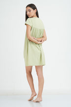 HERB GREEN,Woman wearing comfortable sleepwear pajama, Relaxing sleepwear pajama for women, Cozy and stylish women's sleepwear pajama, Soft and breathable pajama for a good night's sleep, Lounge and sleep in this comfortable women's pajama, Comfy and stylish sleepwear for women, Sleep peacefully in this cozy women's pajama set, Relax in comfort with this women's sleepwear pajama, Luxurious and soft pajama set for women, Stay comfortable all night in this women's sleepwear pajama,