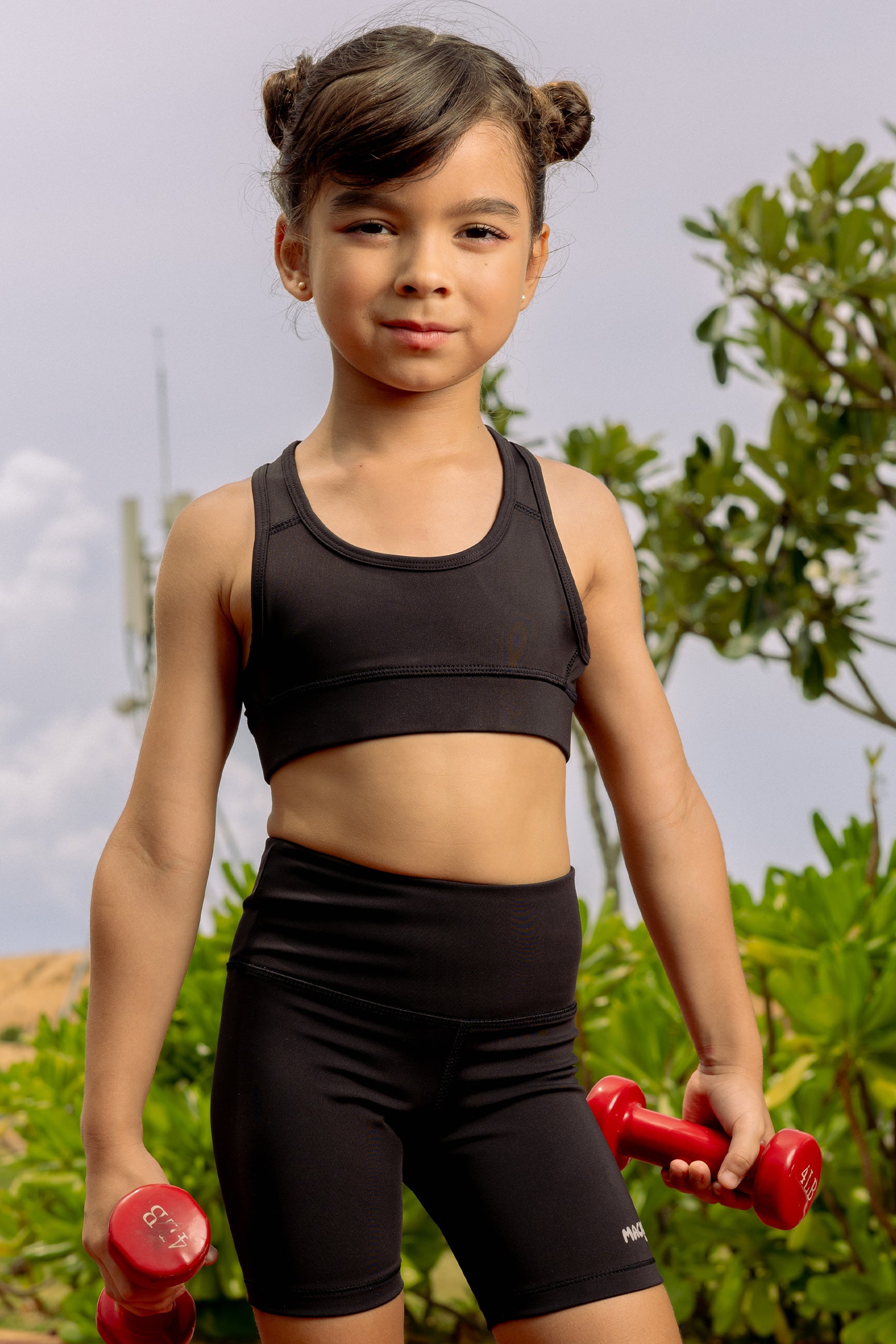 GIRLS' BLACK SPORTS BRA