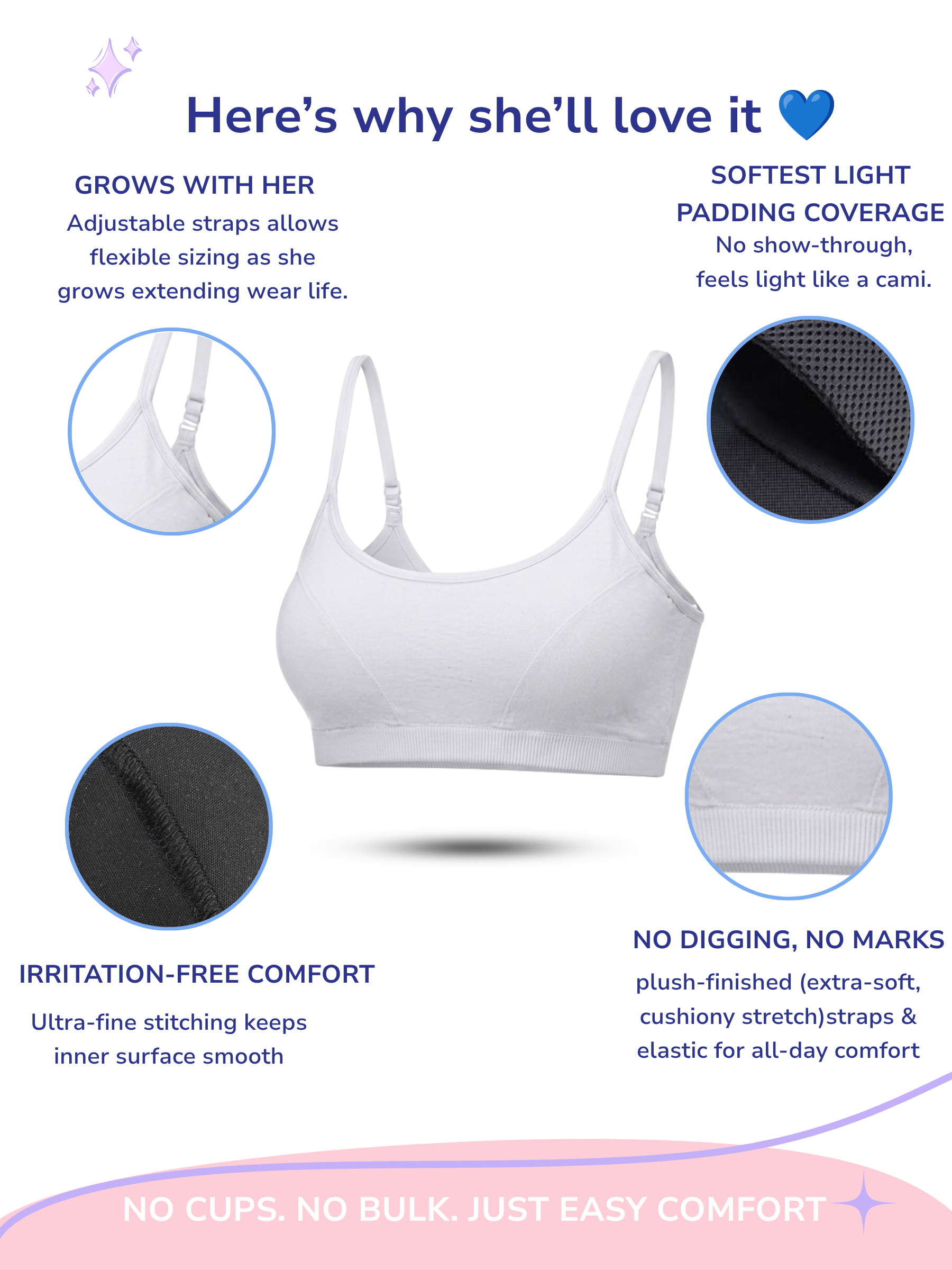 WHITE GIRLS FIRST BRA CROP TOP