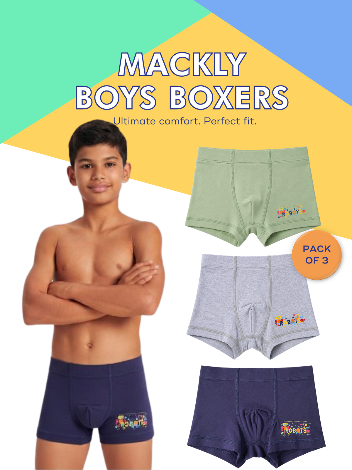ROBOTS BOYS BOXER - 3 PACK