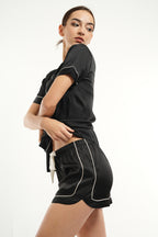 PJ S/S SHORT SET - BLACK