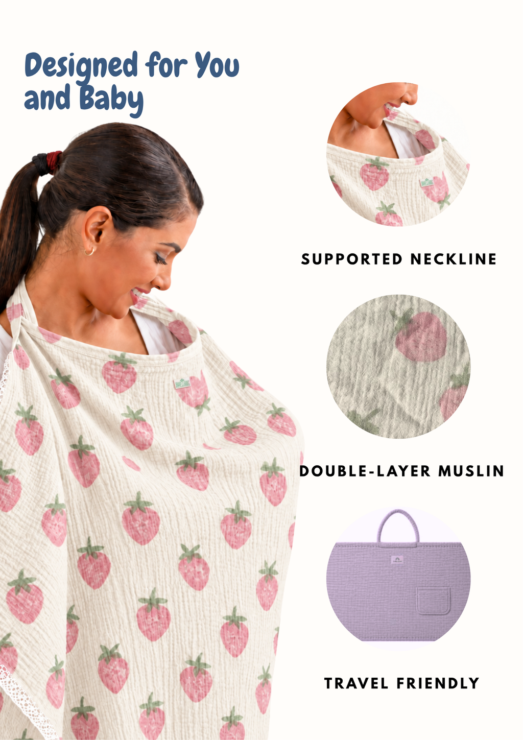 STRAWBERRY NURSING COVER