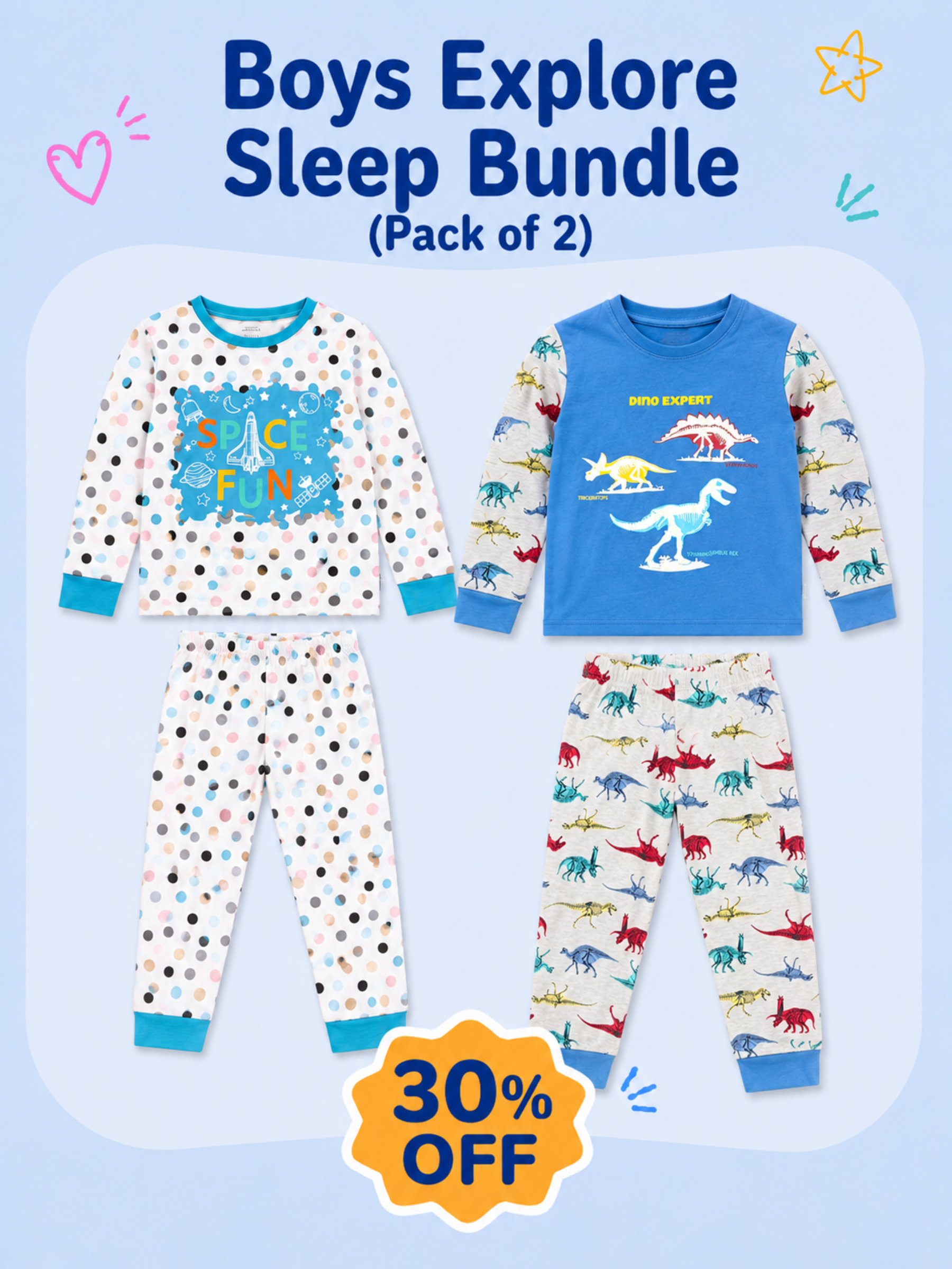 BOYS LITTLE EXPLORER SLEEP BUNDLE
