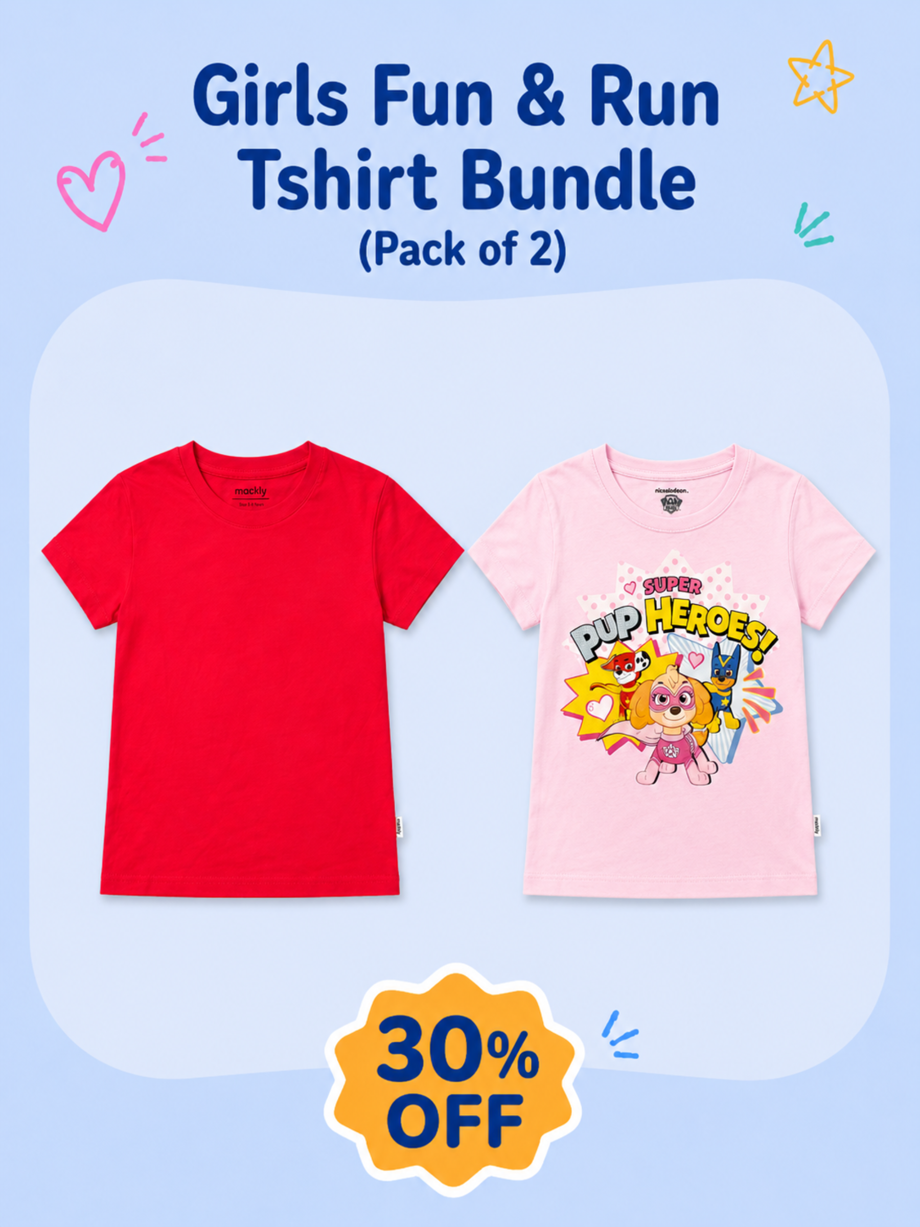 GIRLS FUN & RUN TSHIRT BUNDLE