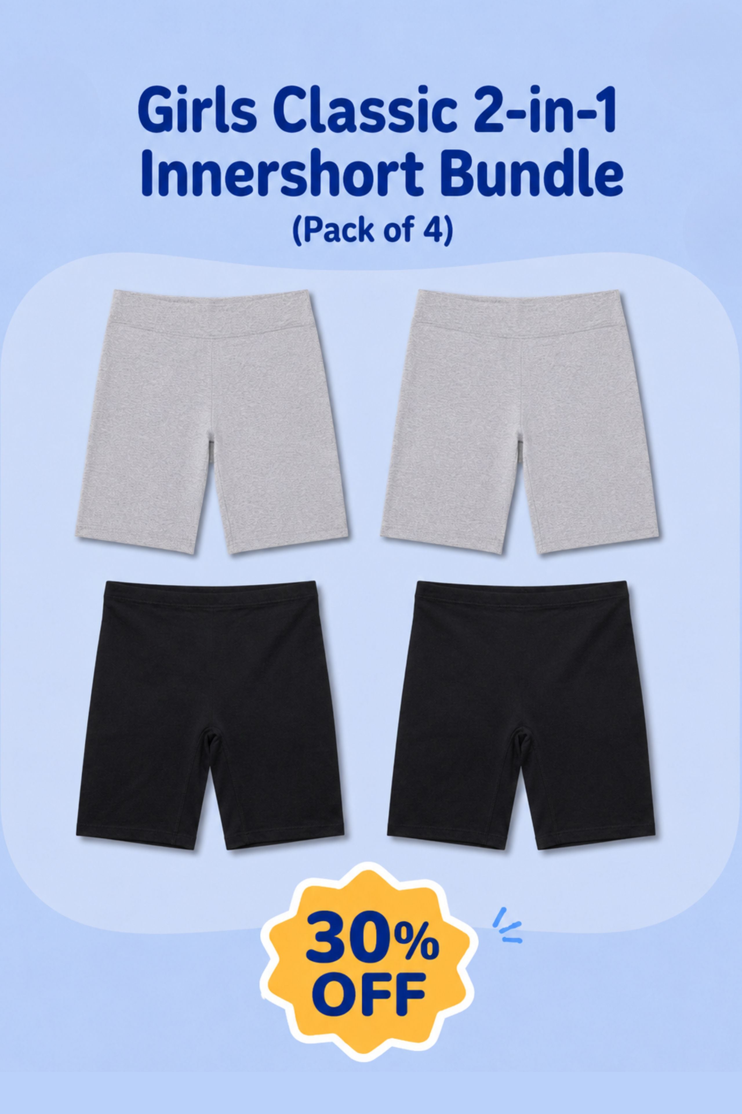 GIRLS CALSSIC 2-IN-1 INNERSHORT BUNDLE