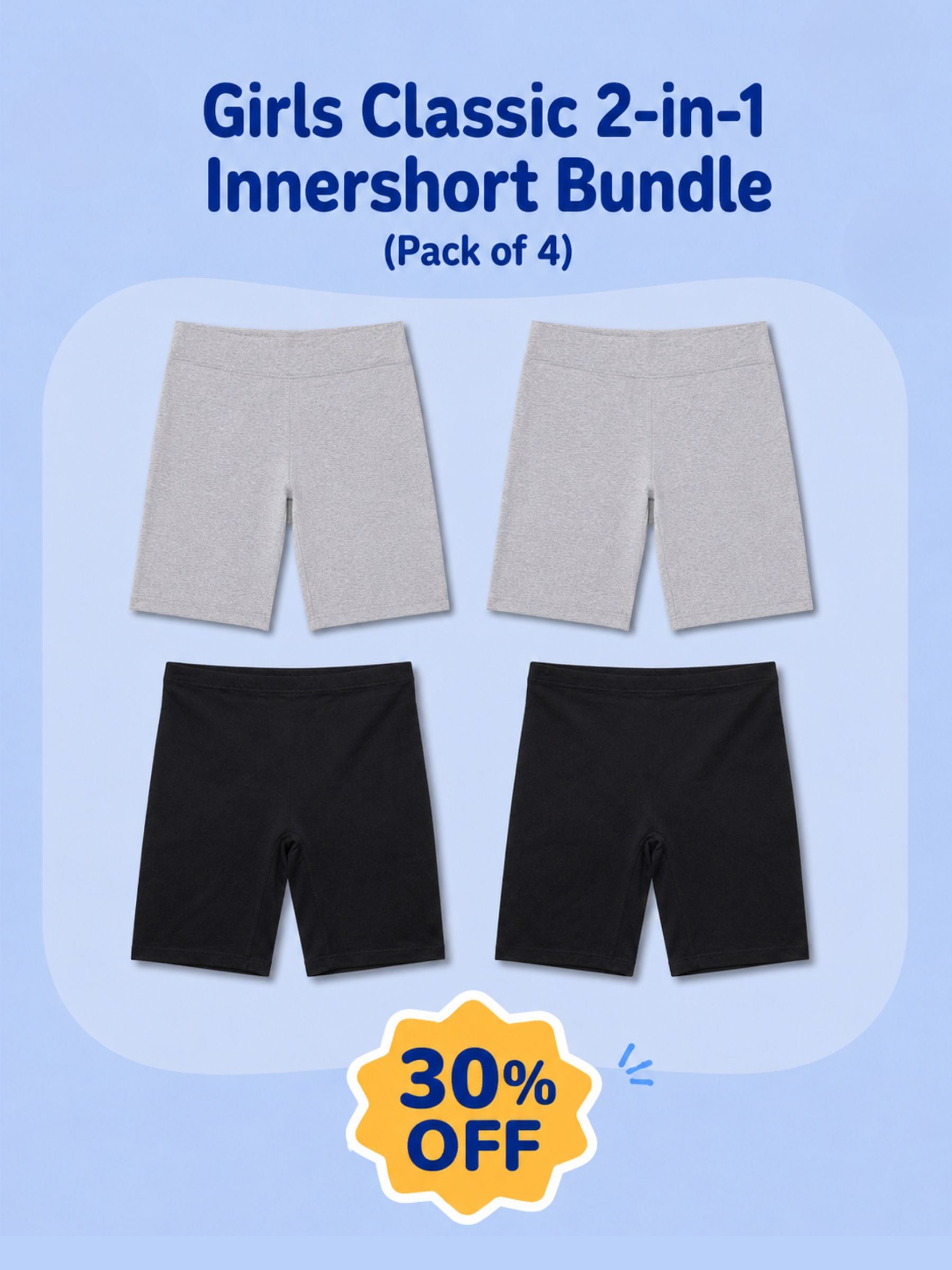 GIRLS CALSSIC 2-IN-1 INNERSHORT BUNDLE