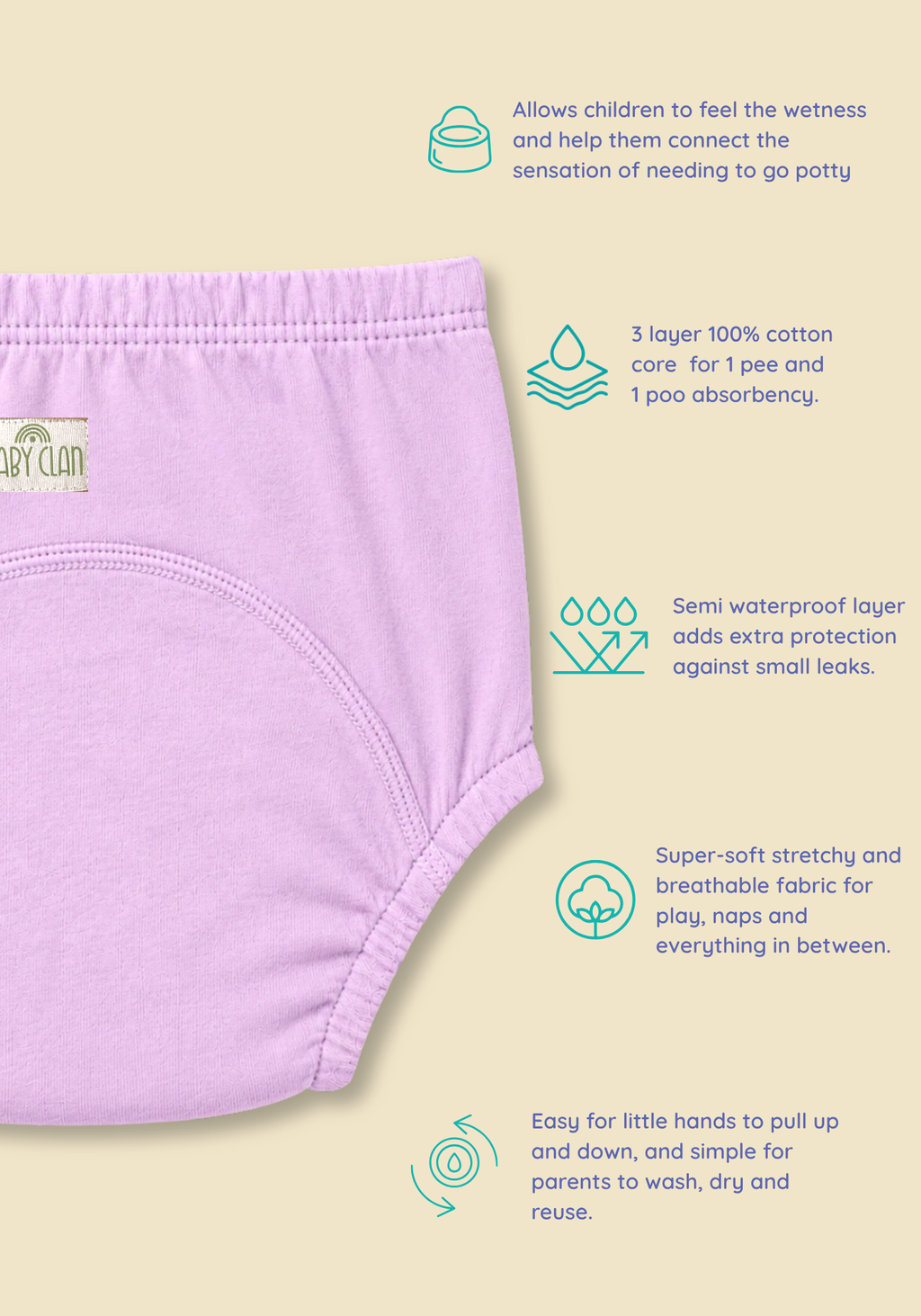 PURPLE POTTY TRAINING SHORT