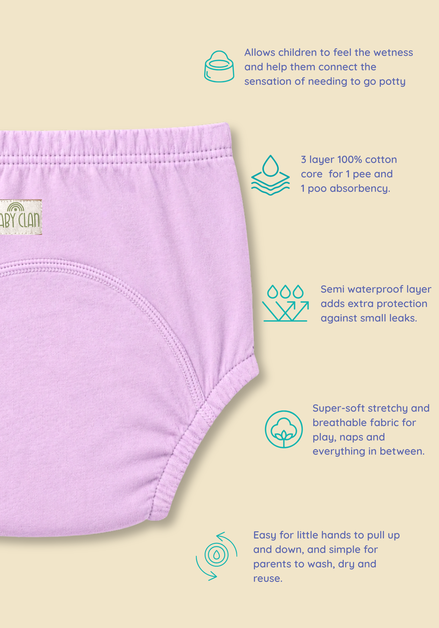 PURPLE POTTY TRAINING SHORT