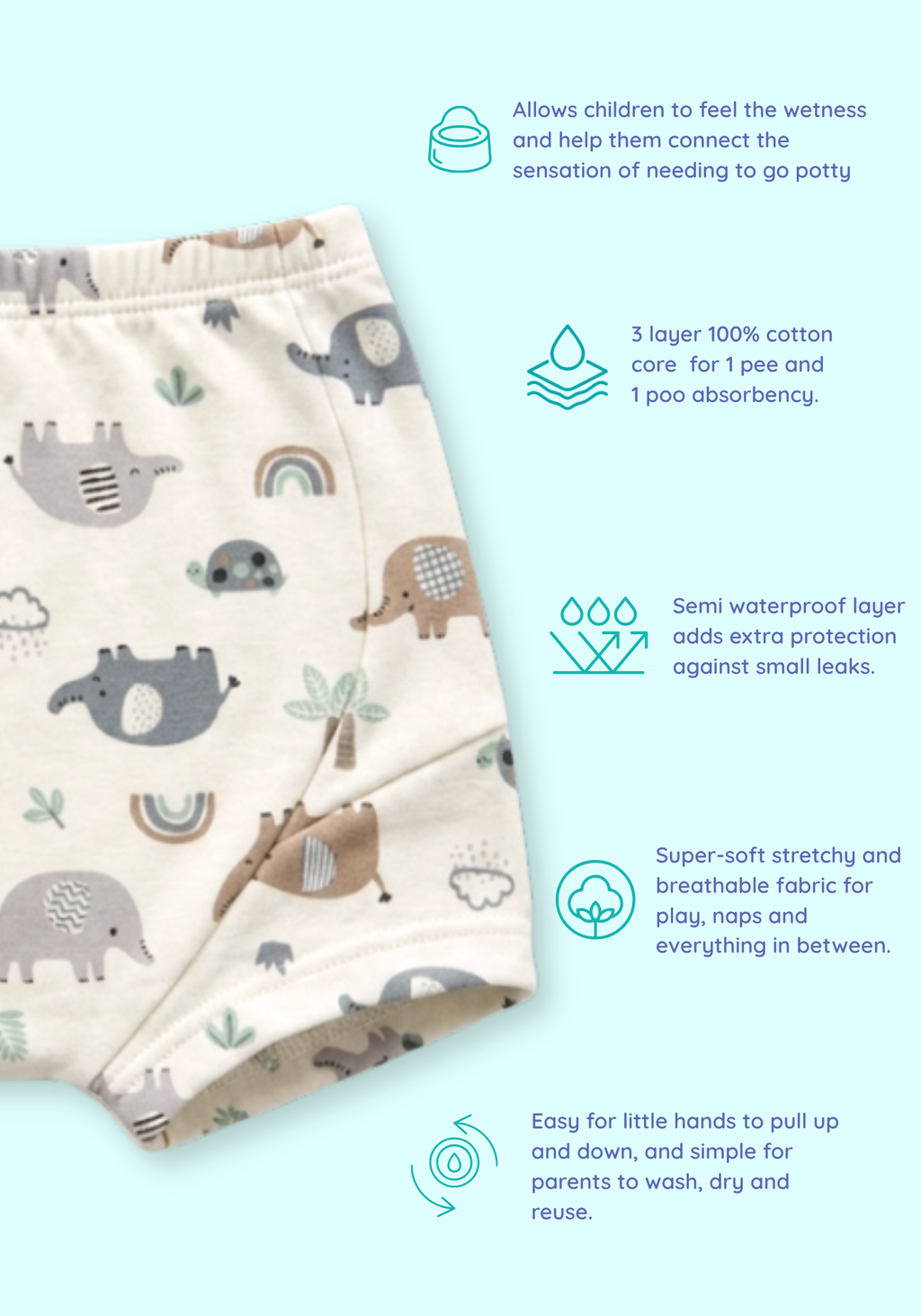 SAFARI POTTY TRAINING SHORT