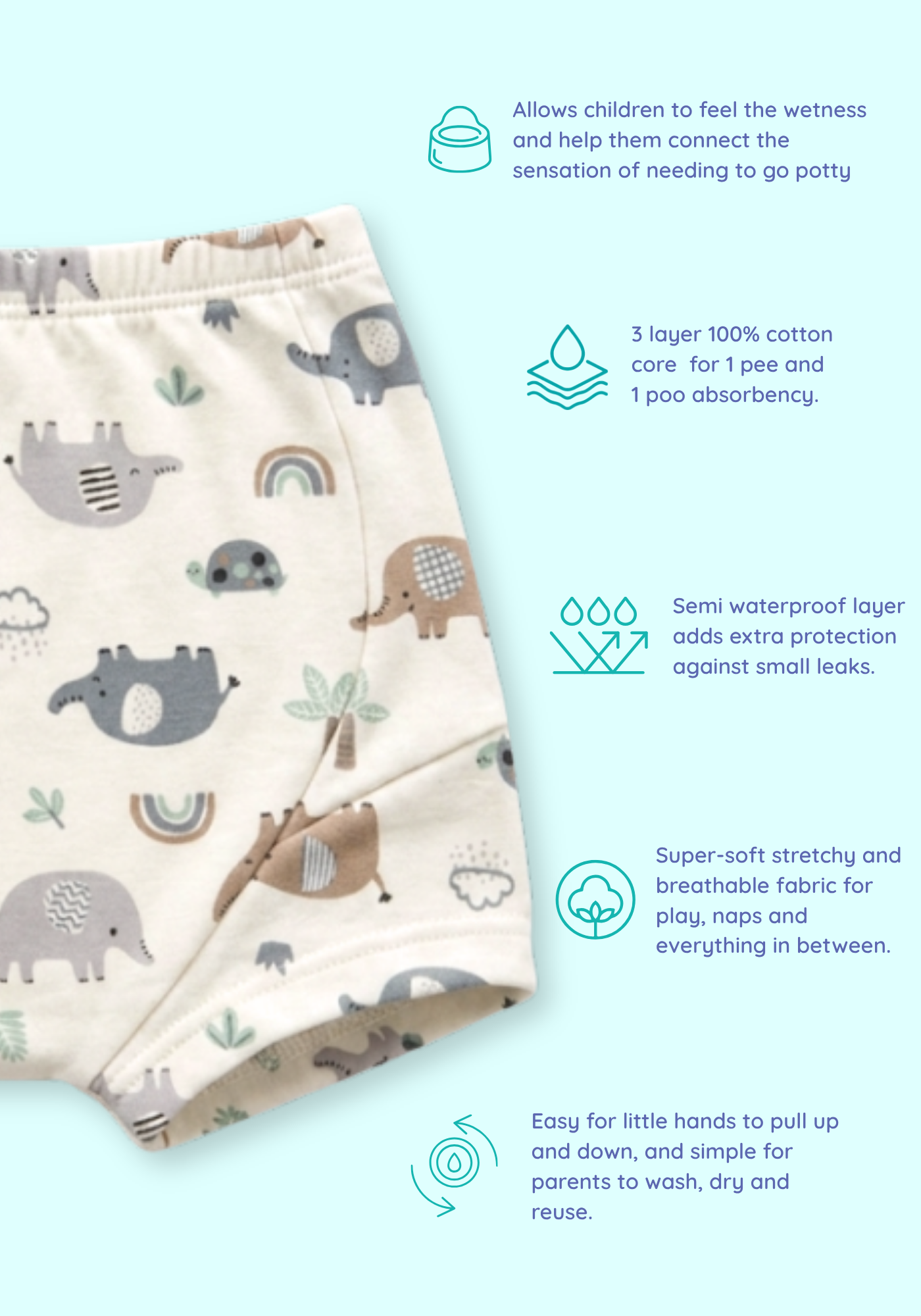 SAFARI POTTY TRAINING SHORT