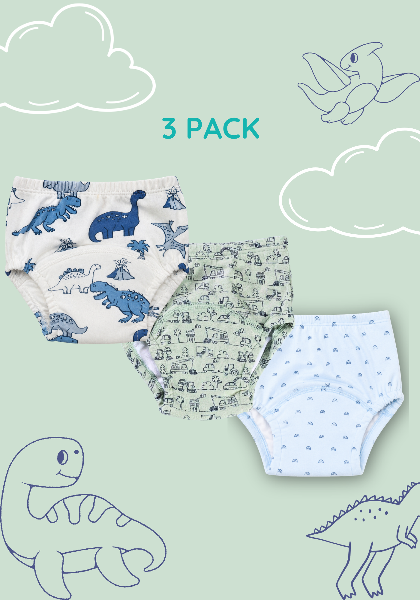 ROAR AND PLAY POTTY TRAINNING PANTY 3 PACK