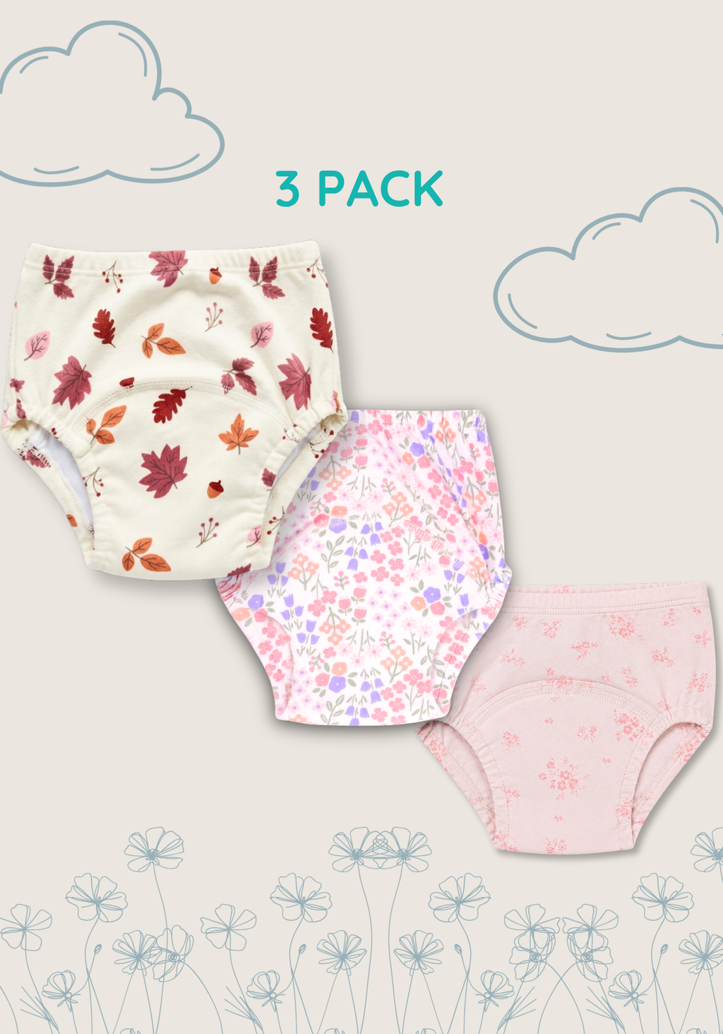 PETAL POP POTTY TRAINNING PANTY 3 PACK