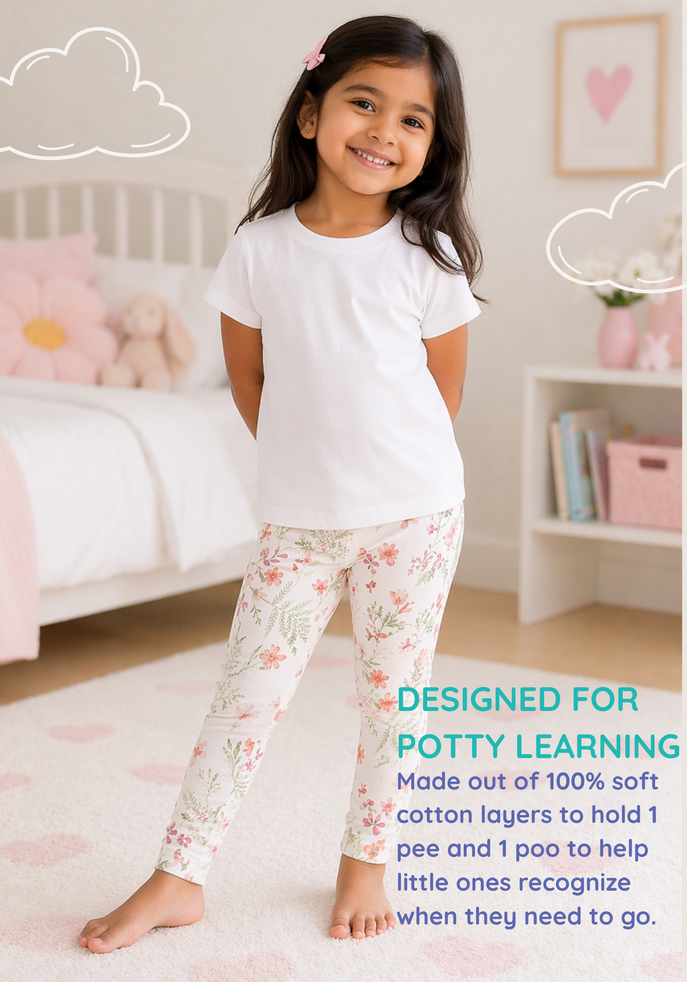 GIRLS BLOOMING POTTY TRAINING PANT