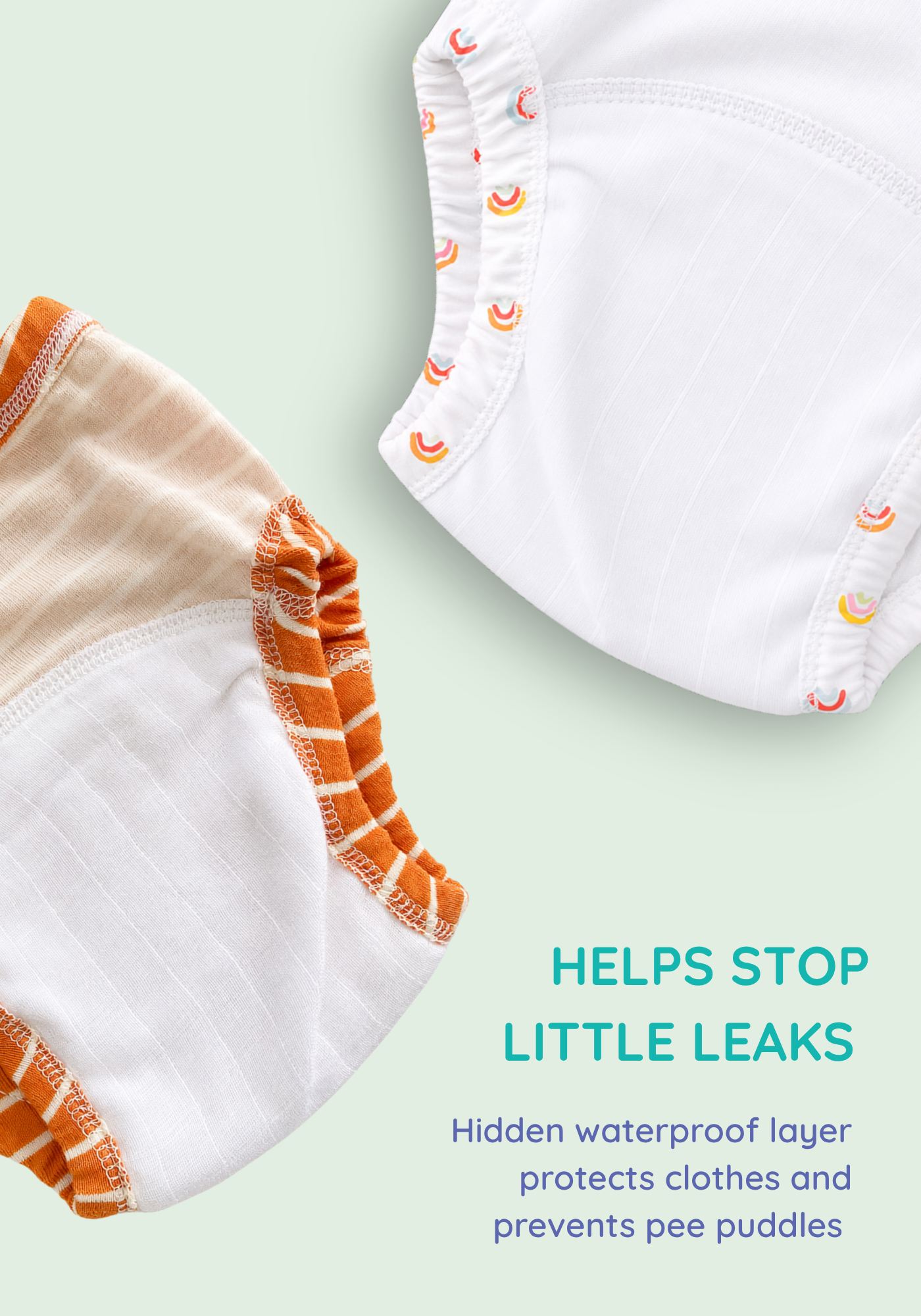 3 PACK RAINBOW UNISEX POTTY TRAINING PANTS