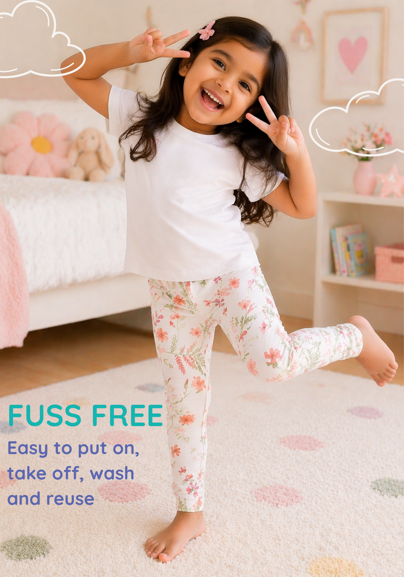 GIRLS BLOOMING POTTY TRAINING PANT