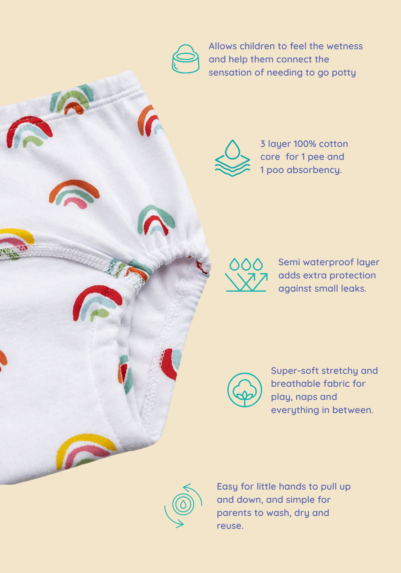 HAPPY RAINBOWS POTTY TRAINING PANTY