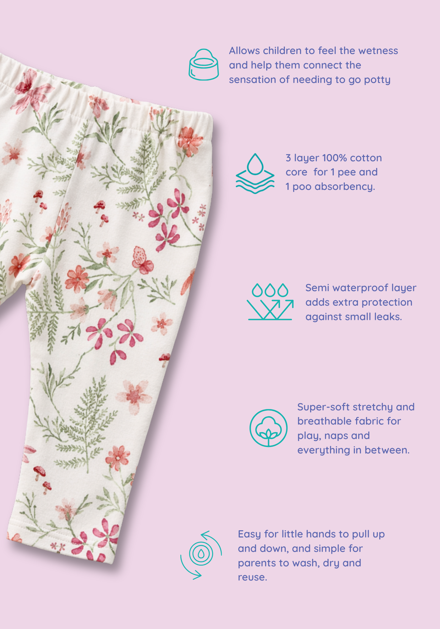 GIRLS BLOOMING POTTY TRAINING PANT