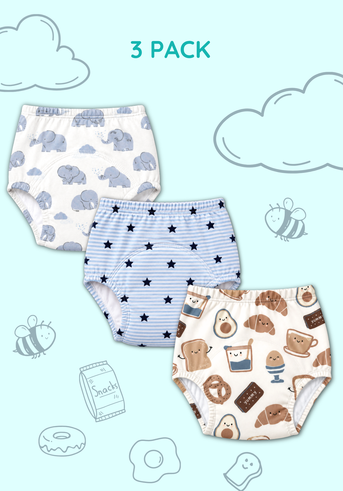 SWEET SAFARI 3 PACK POTTY TRAINING PANTIES