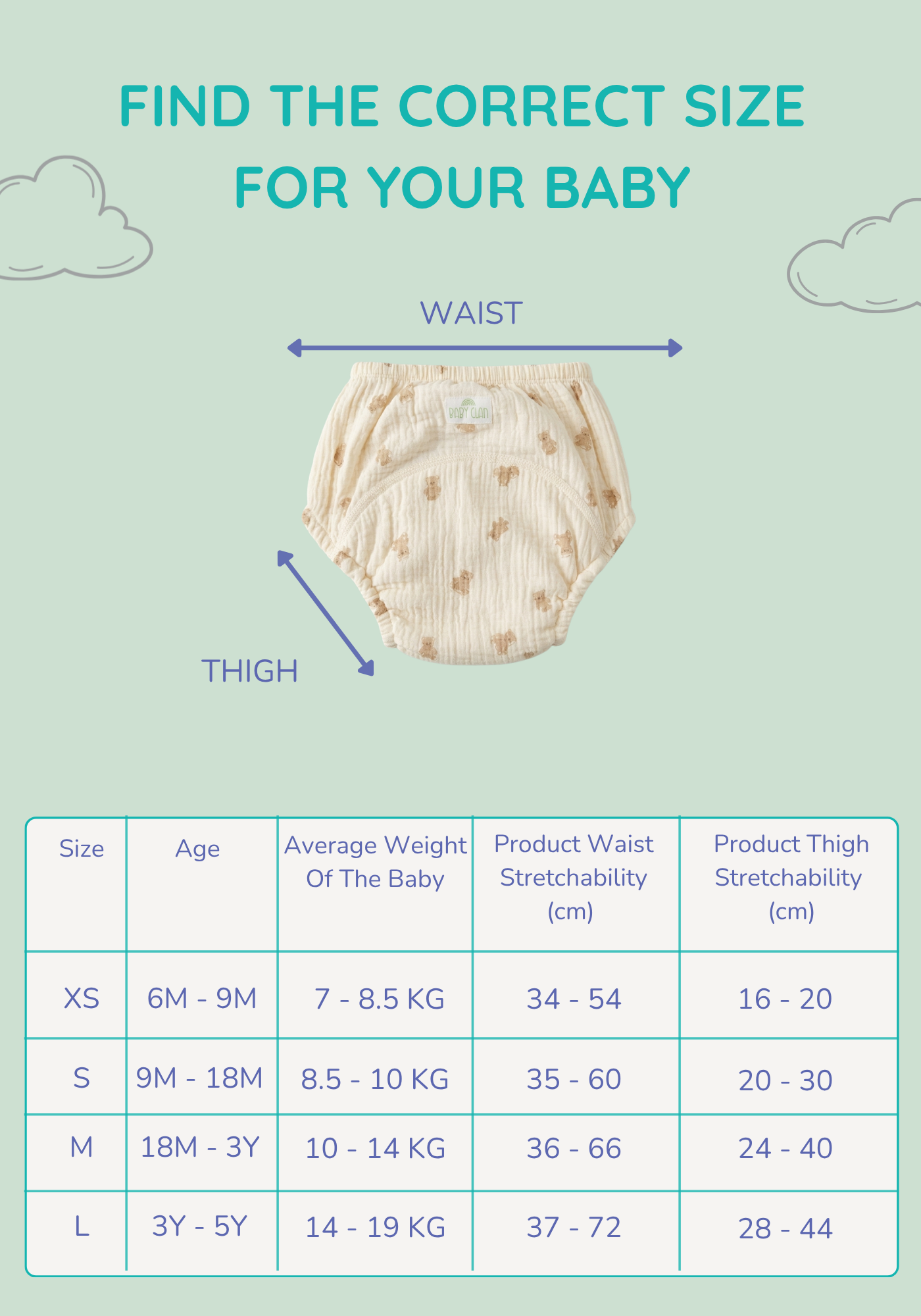 BROWN BEAR MUSLIN POTTY TRAINING PANTY