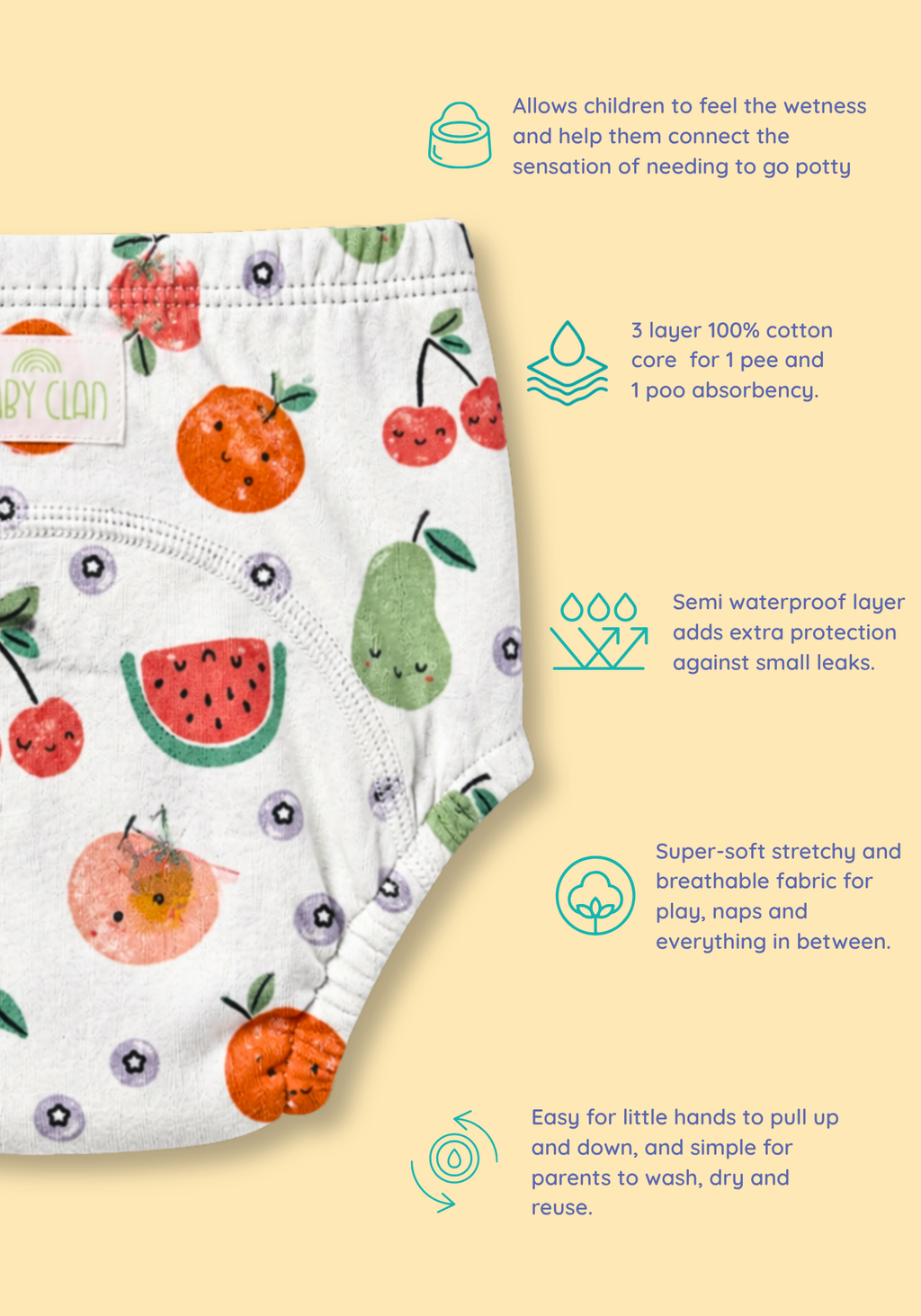 BERRY BLOOM 3 PACK POTTY TRAINING SHORTS