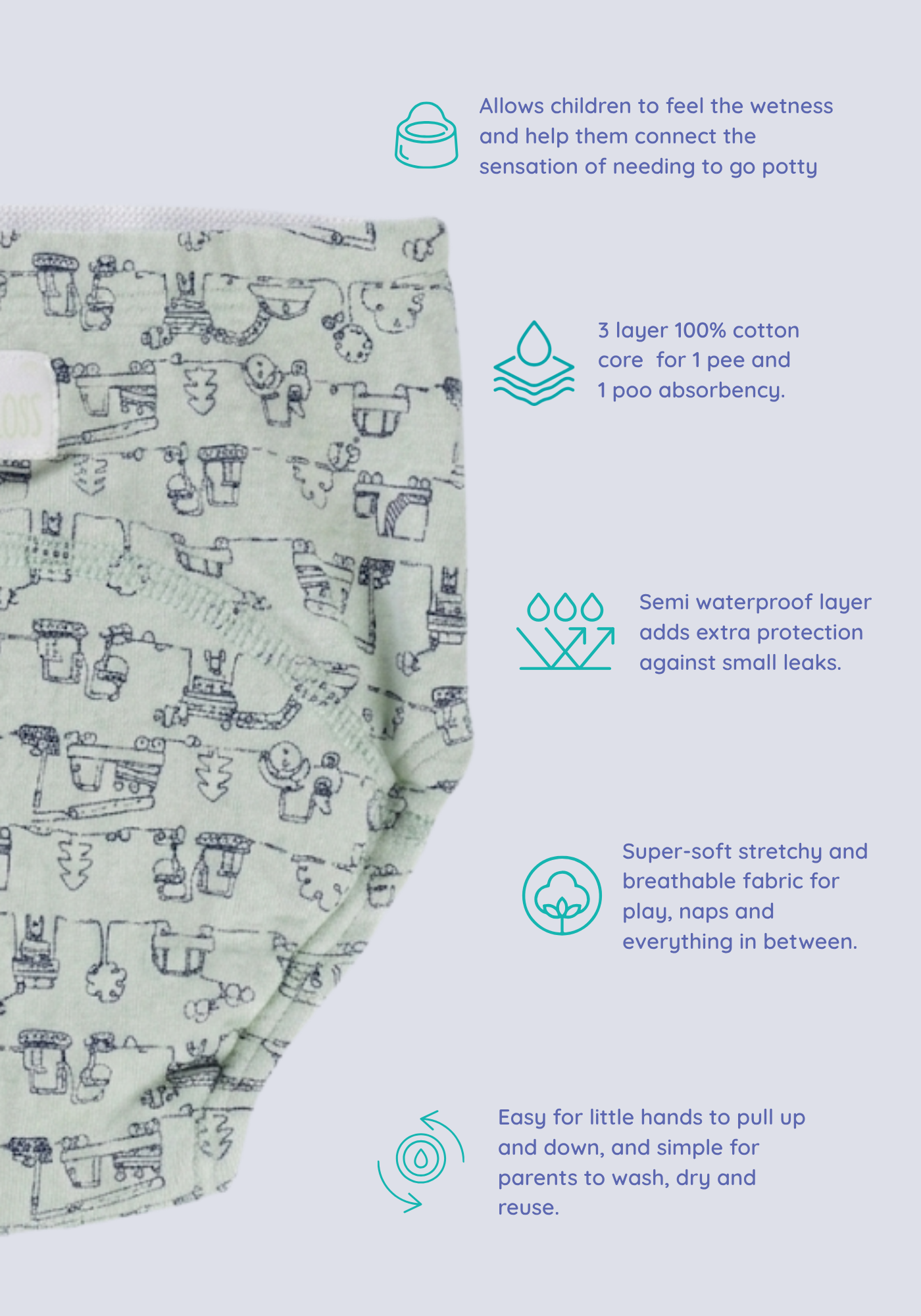 VROOM   3 PK POTTY TRAINNING PANTY [3PTPBRK-7] [24x7retail]
