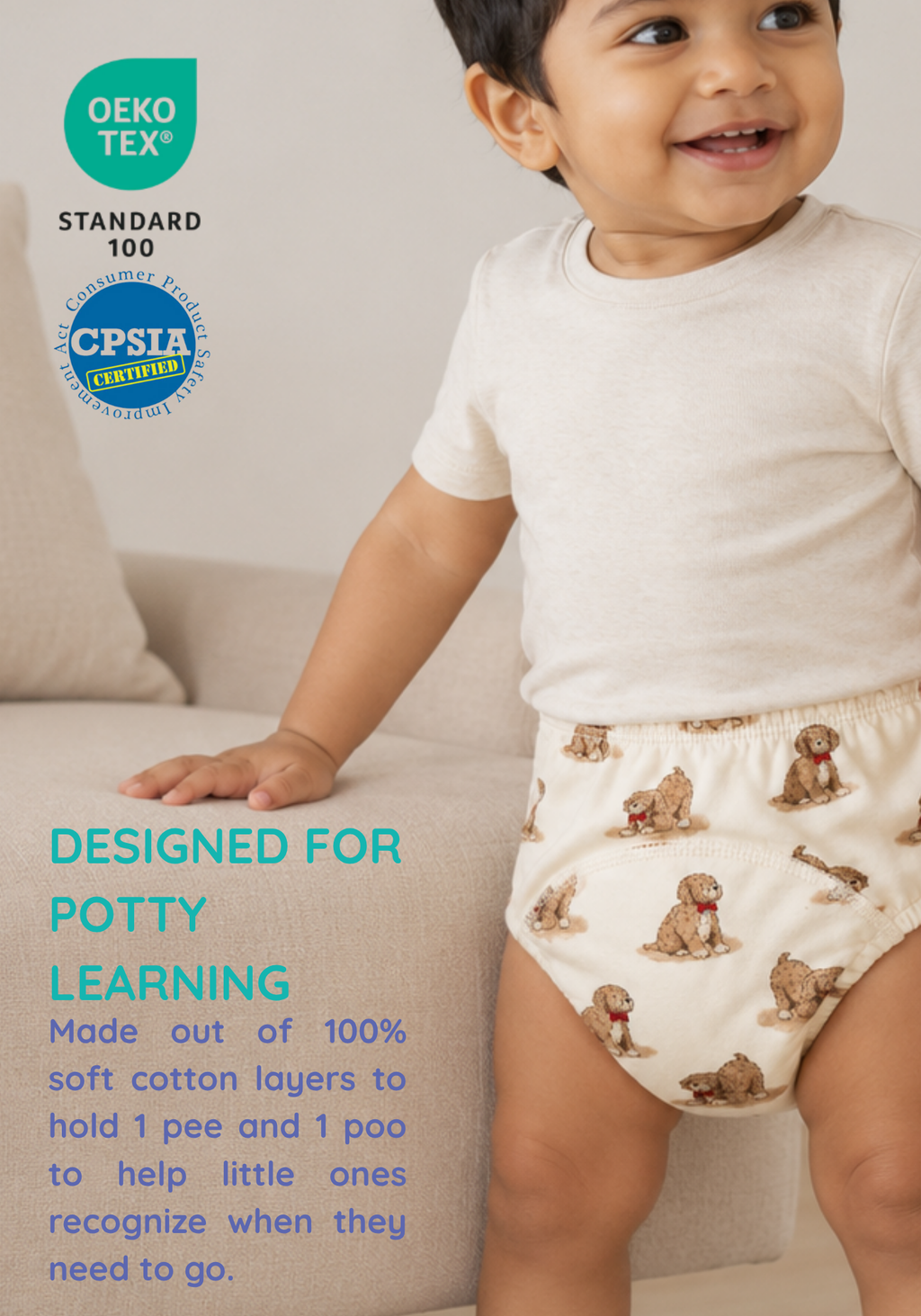 TINY TAILS 3 PACK POTTY TRAINING SHORTS