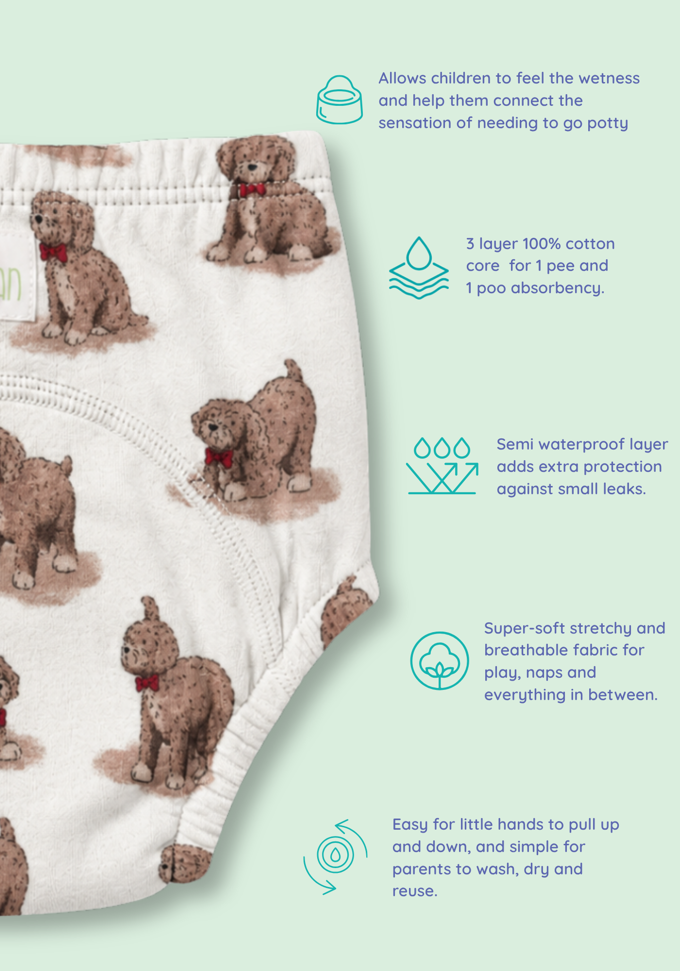 TINY TAILS 3 PACK POTTY TRAINING SHORTS