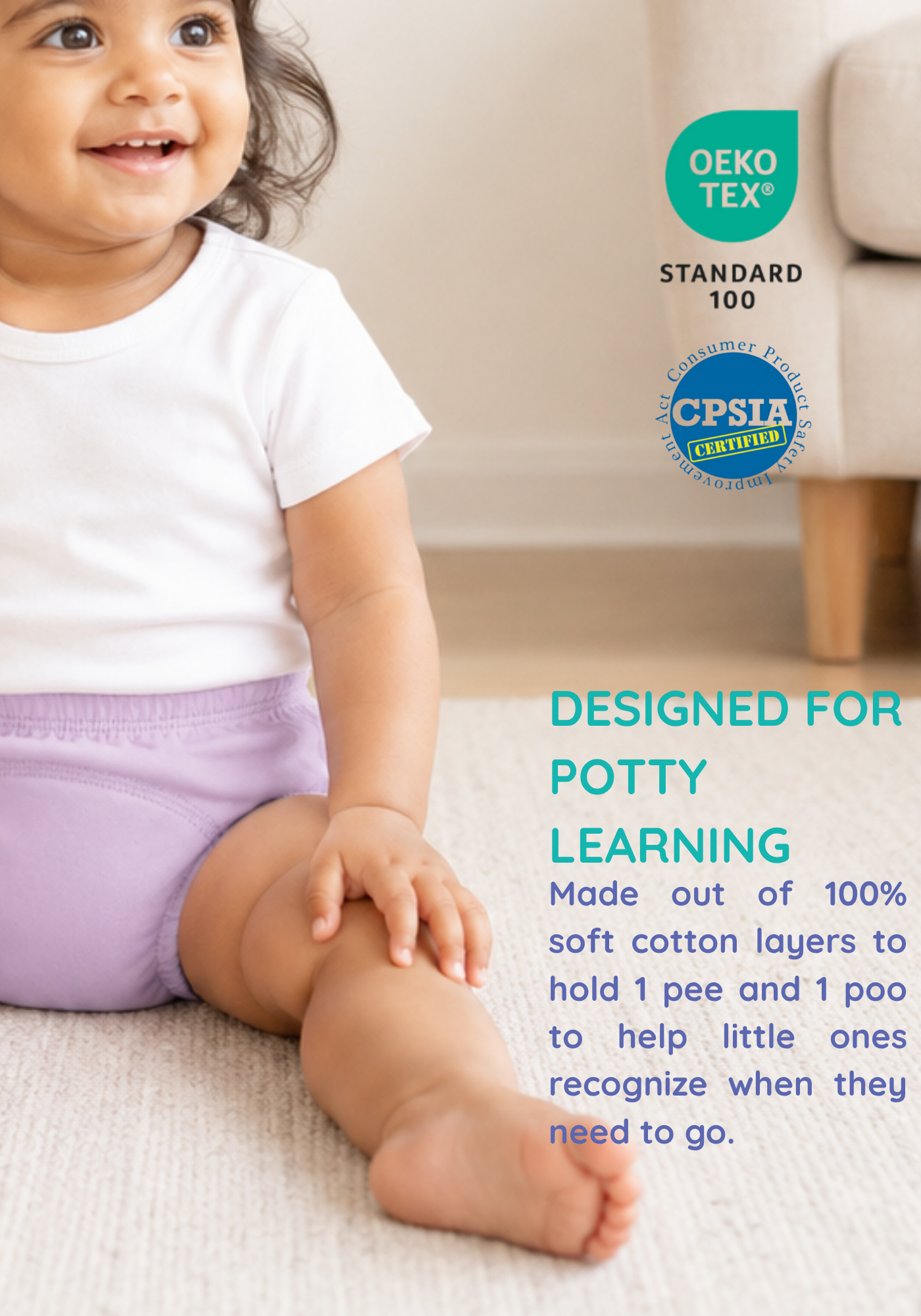 PURPLE POTTY TRAINING SHORT