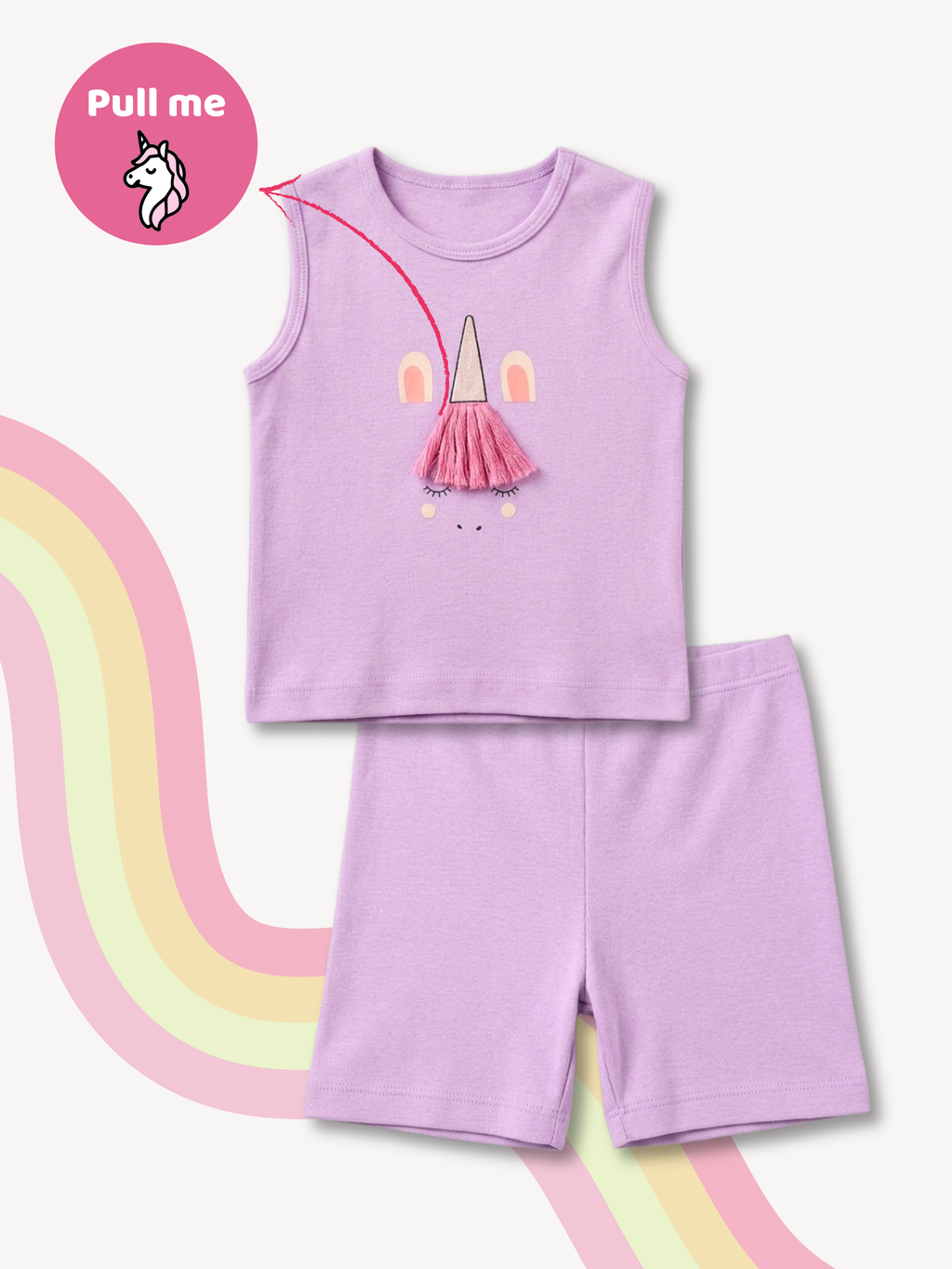 UNICORN SLEEVELESS SHORT SET
