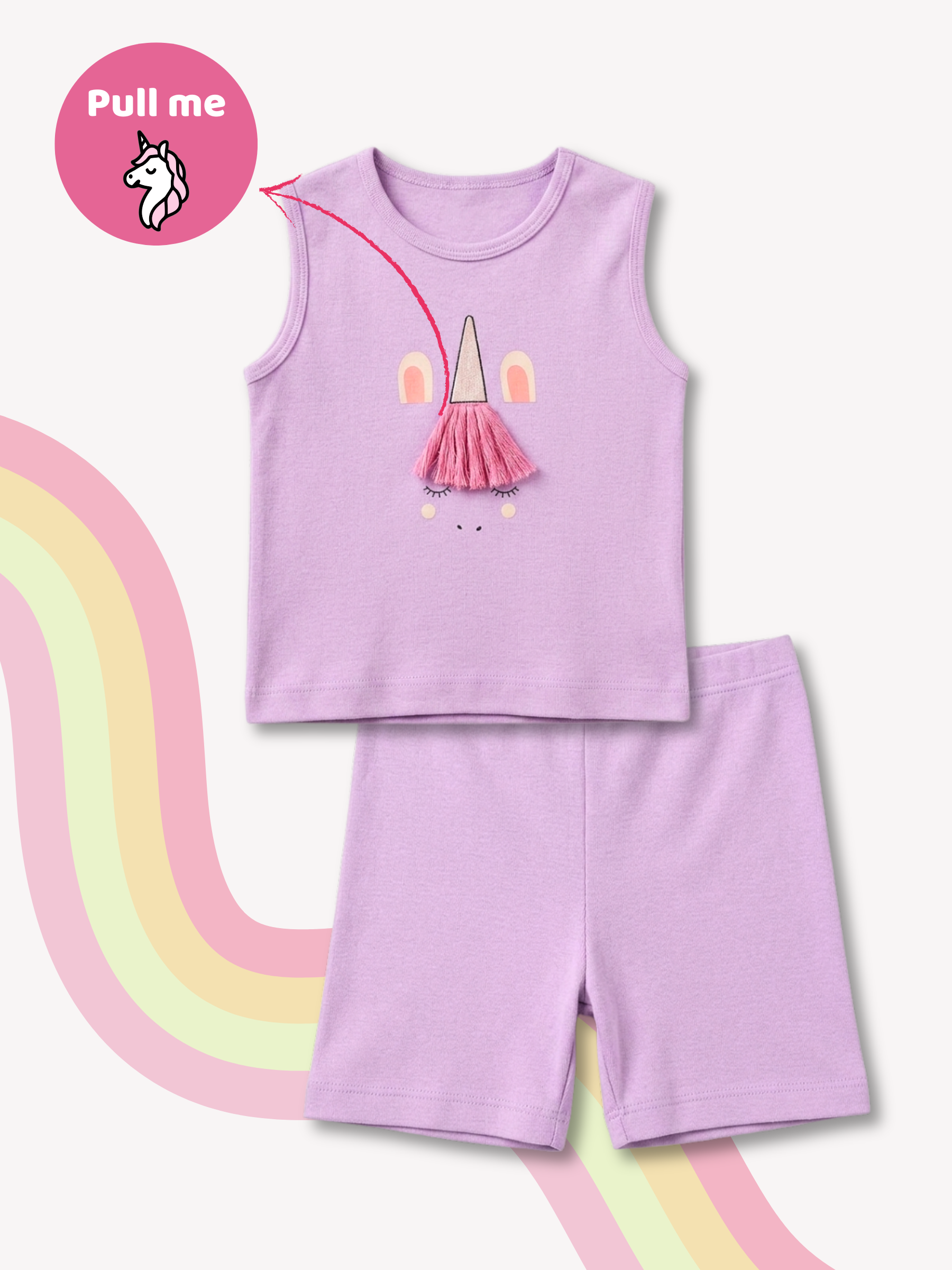 UNICORN SLEEVELESS SHORT SET