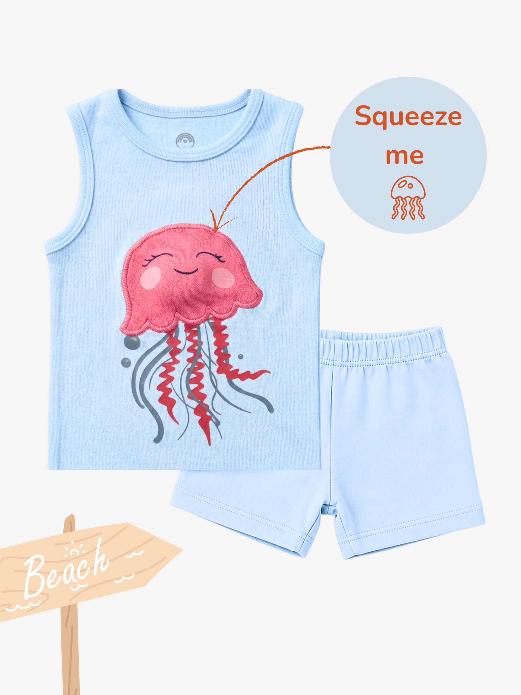 SQUEEZY JELLYFISH SLEEVELESS SHORT SET