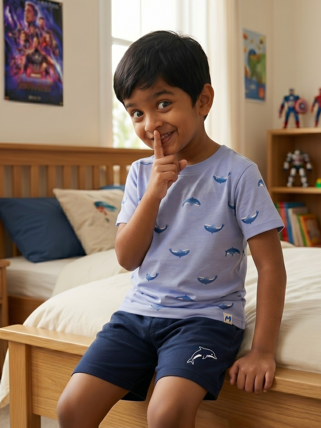 WHALE BOYS SHORT SLEEVE SHORT SET
