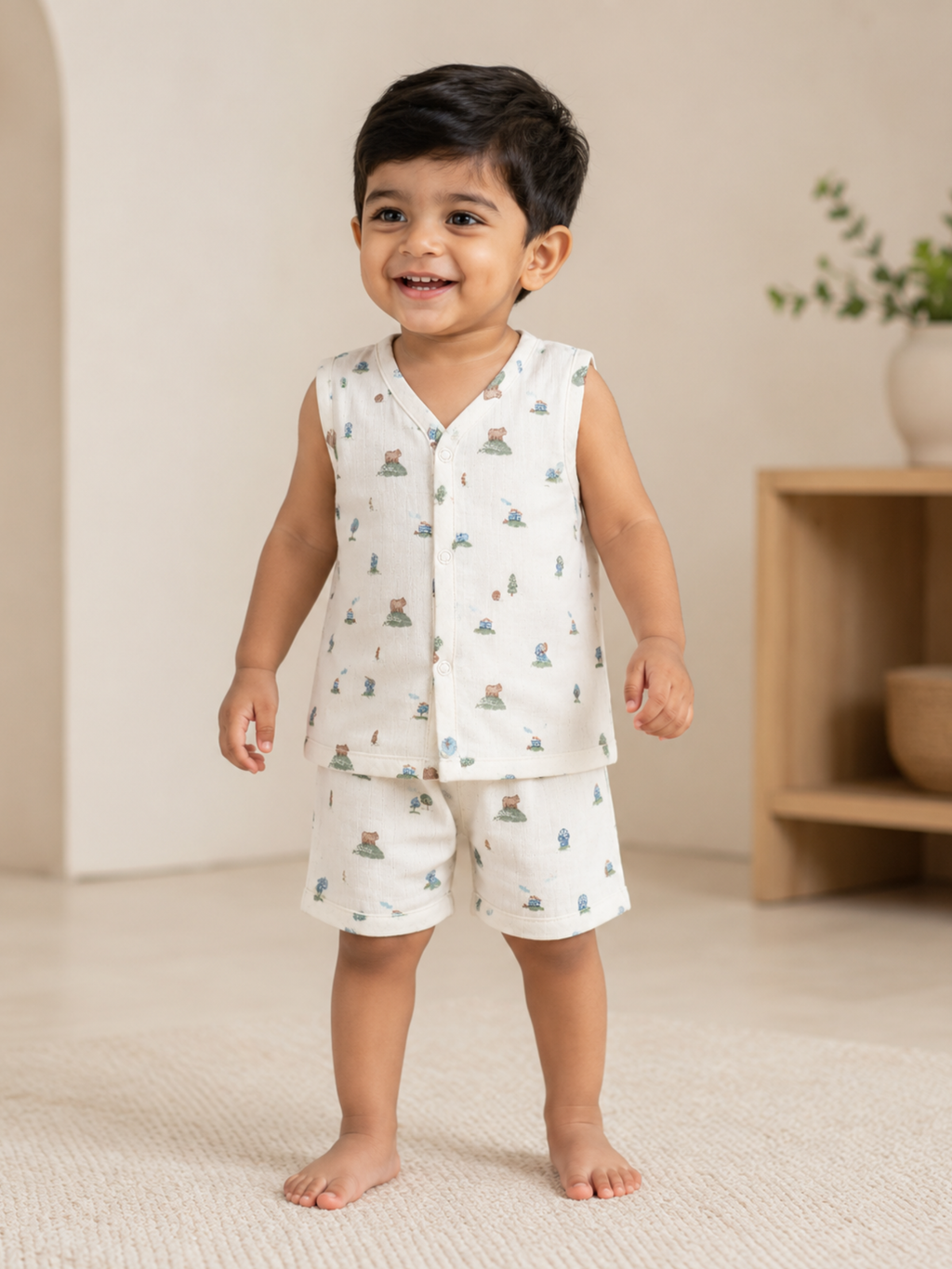 JUNGLE FRINEDS SLEEVELESS SHORT SET