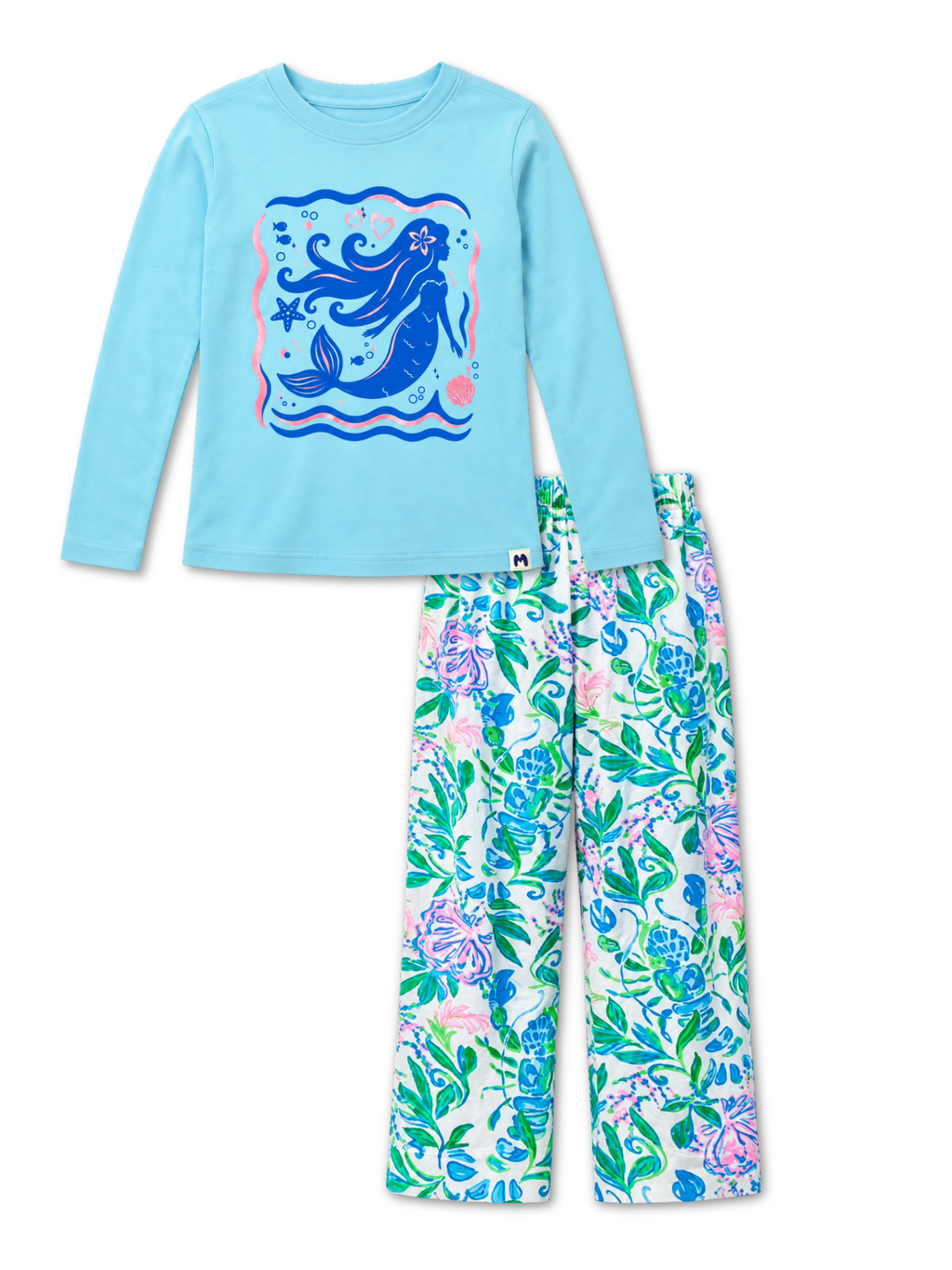MERMAID COVE GIRLS LONG SLEEVE PANT SET