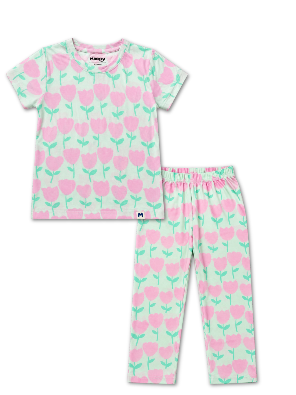 AIRSOFT MODAL TULIP MEADOW GIRLS SHORT SLEEVE PANT SET