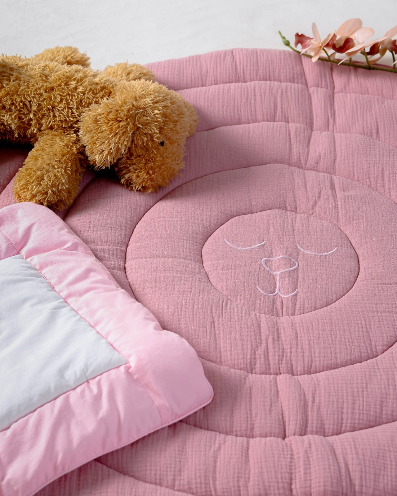 Baby Essential Pink Muslin Play Mat