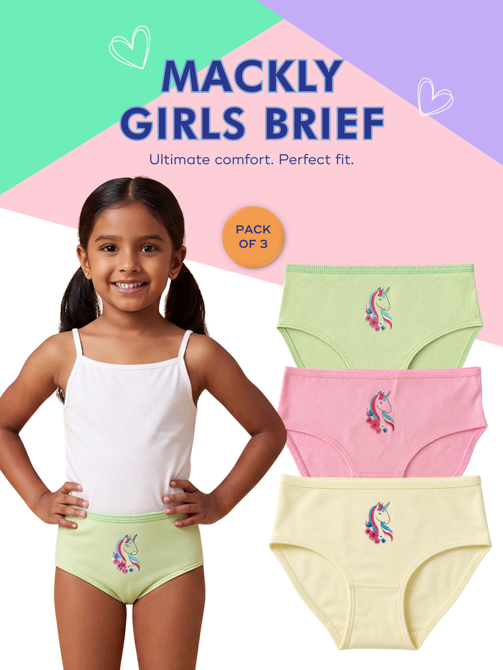 UNICORN BLOSSOM CLASSIC FIT BRIEF - 3 PACK