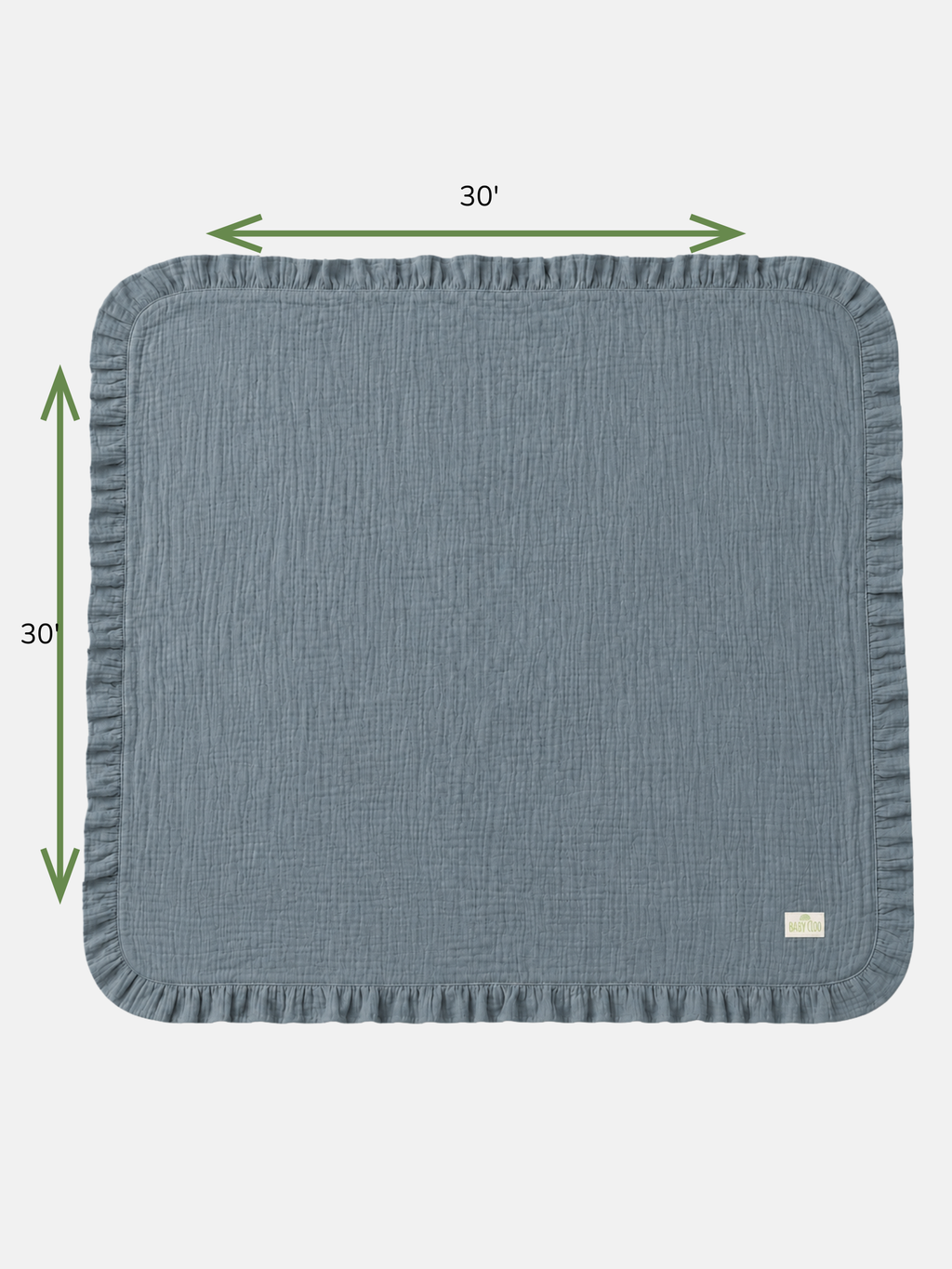 BLUE FRILLED MUSLIN BLANKET