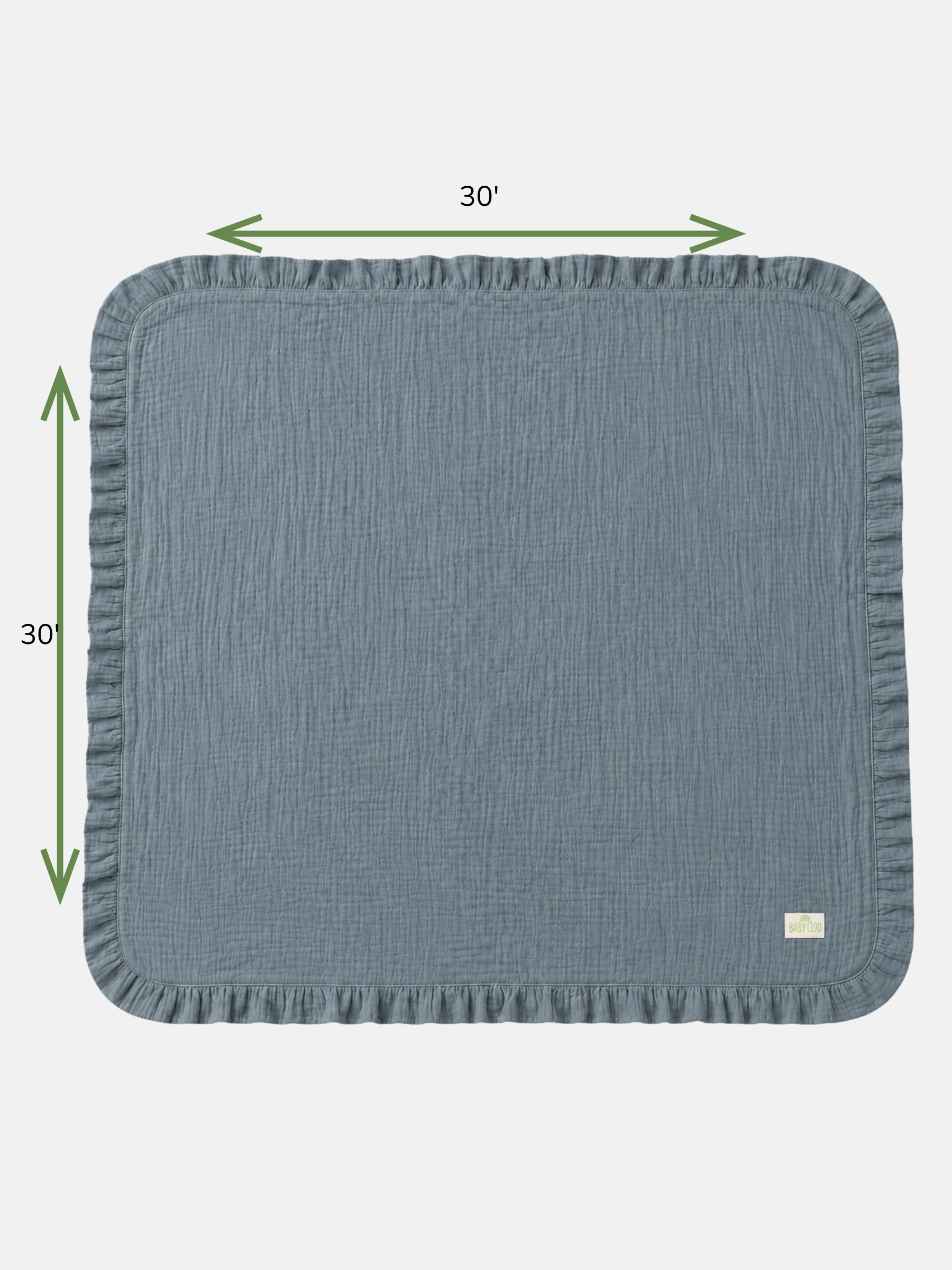 BLUE FRILLED MUSLIN BLANKET
