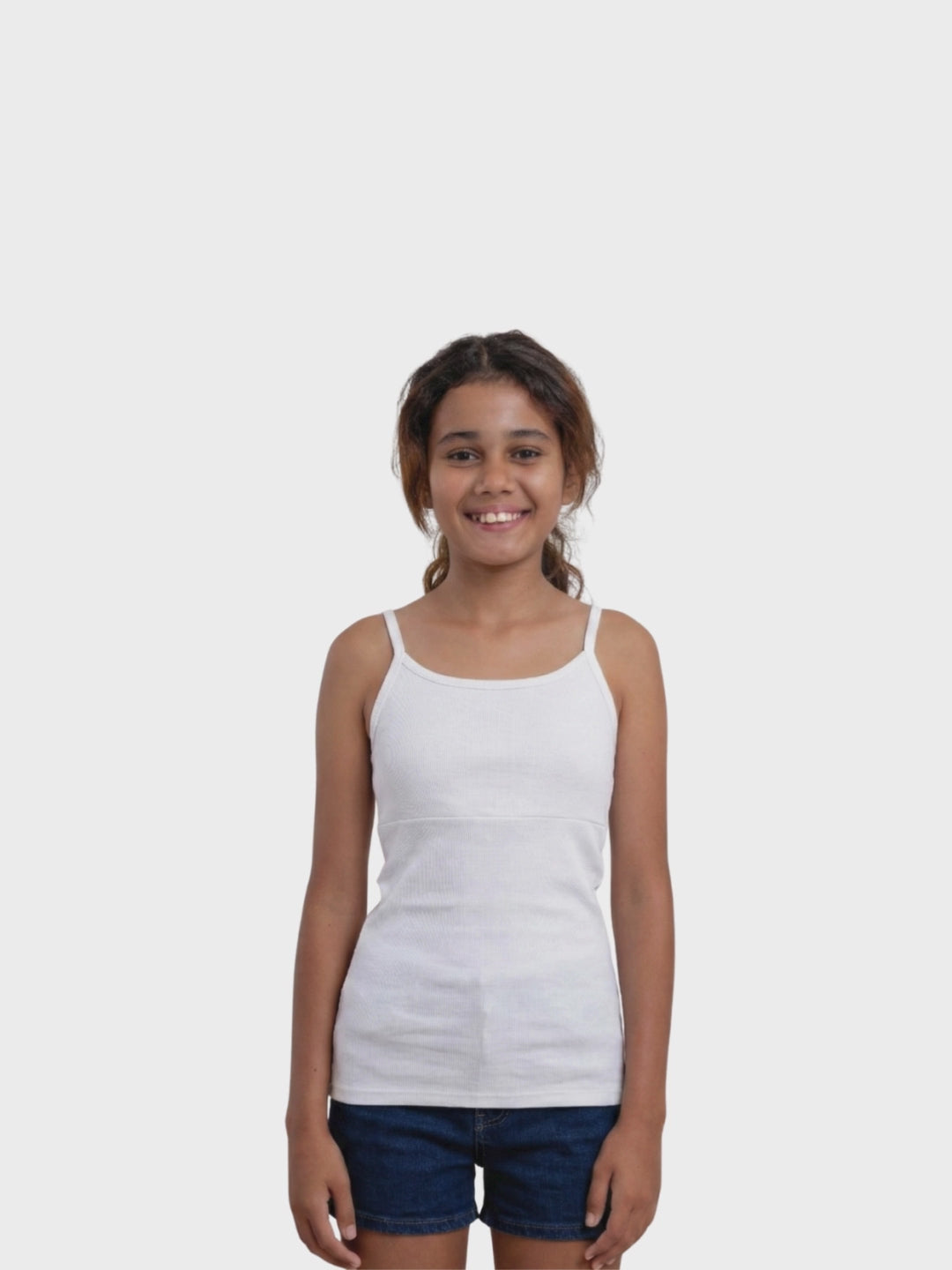 WHITE PADDED CAMISOLE – GIRLS