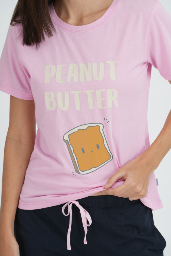 PEANUT BUTTER, Woman wearing comfortable sleepwear pajama, Relaxing sleepwear pajama for women, Cozy and stylish women's sleepwear pajama, Soft and breathable pajama for a good night's sleep, Lounge and sleep in this comfortable women's pajama, Comfy and stylish sleepwear for women, Sleep peacefully in this cozy women's pajama set, Relax in comfort with this women's sleepwear pajama, Luxurious and soft pajama set for women, Stay comfortable all night in this women's sleepwear pajama,